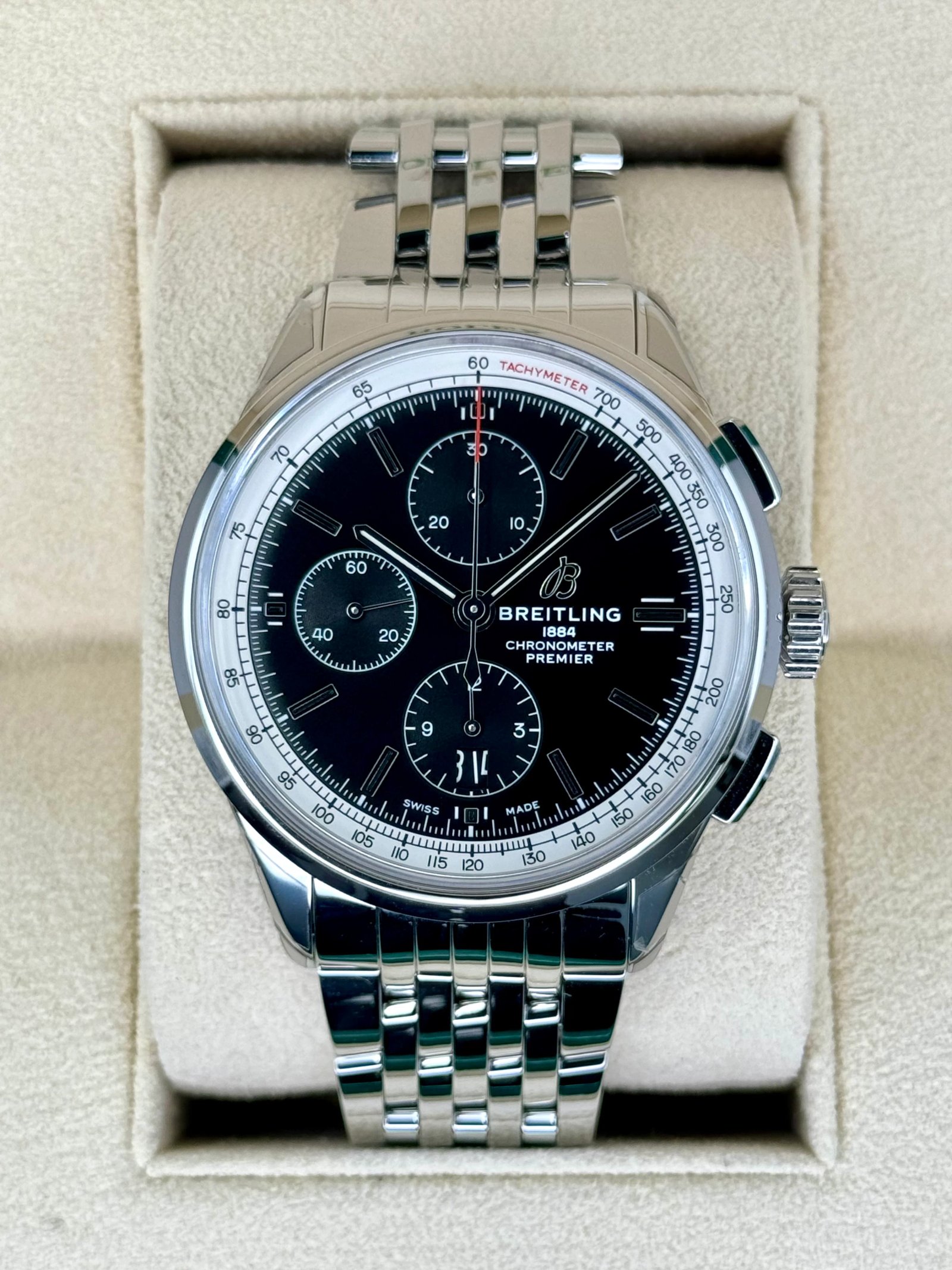 2023 Breitling Premier Chronograph 42mm A13315351B1A1 Steel Black Dial