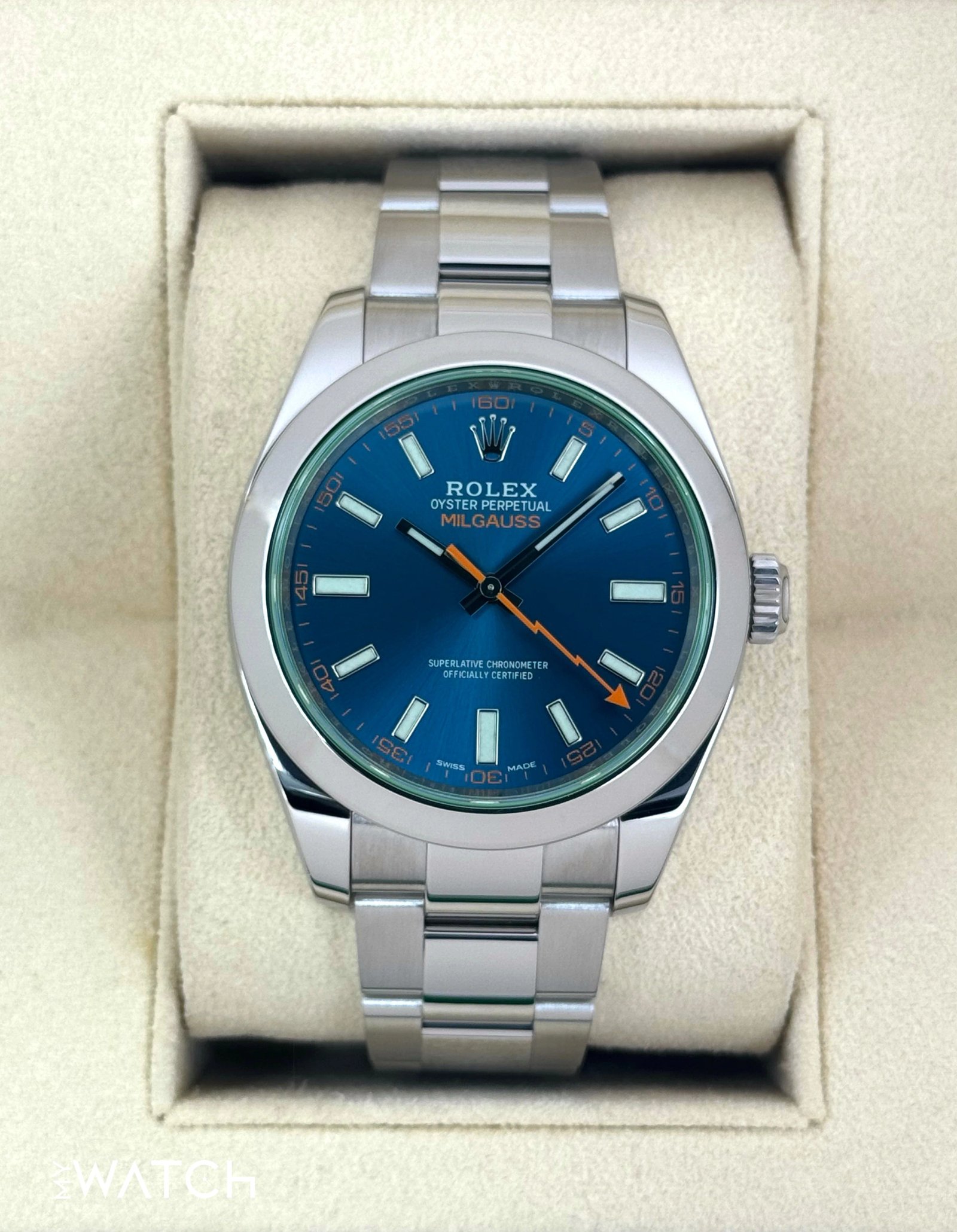 2022 Rolex Milgauss 40mm 116400GV Stainless Steel Blue Dial