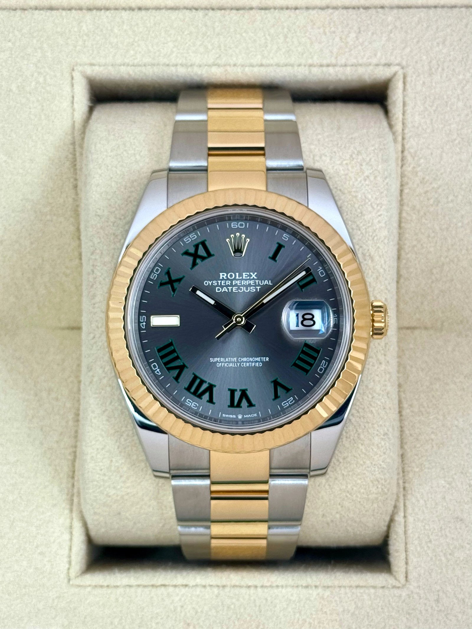 2022 Rolex Datejust 41mm 126333 Two-Tone Oyster Wimbledon Dial