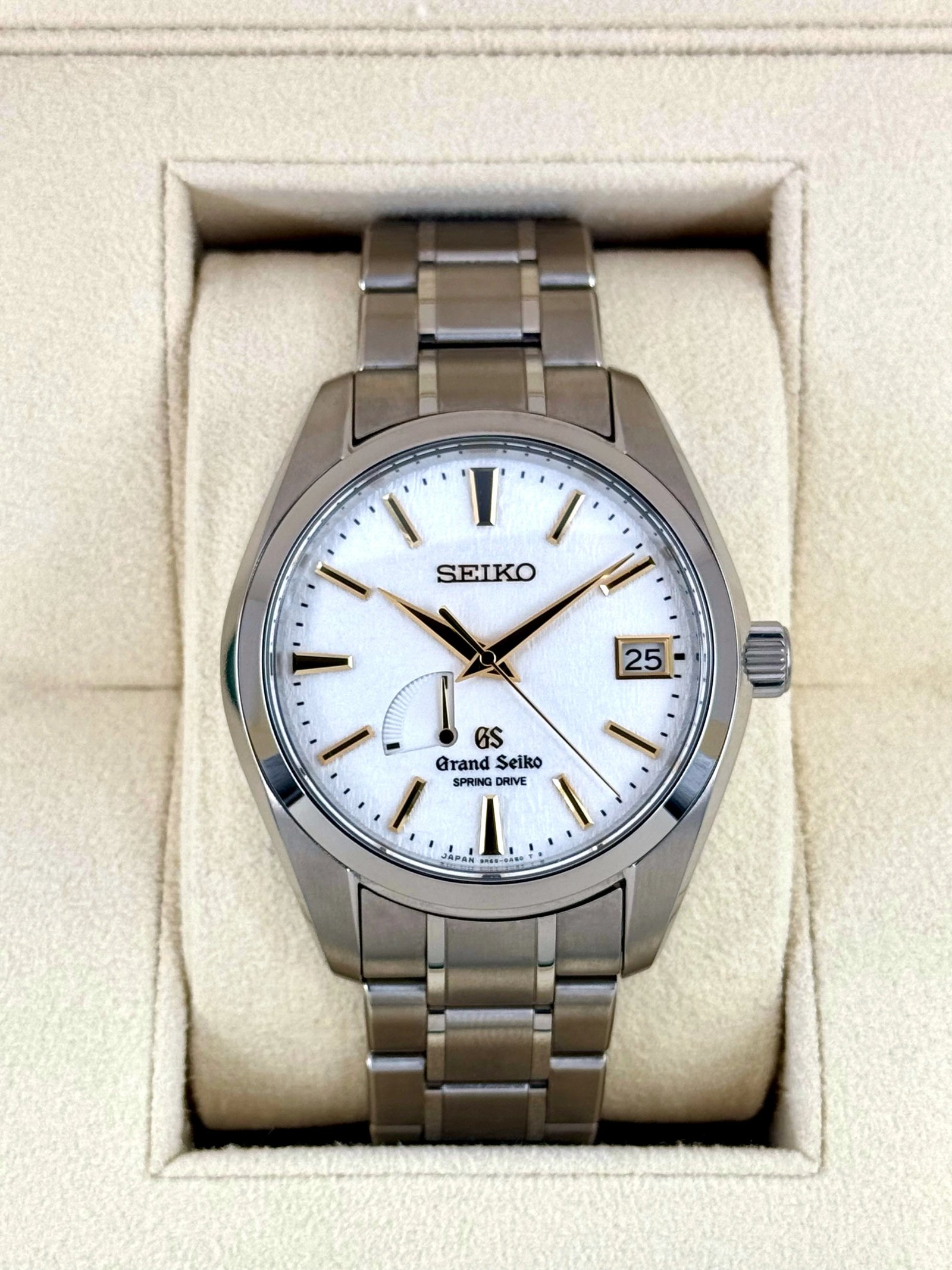 2017 Grand Seiko Spring Drive 40mm SBGA059 Titanium White Dial
