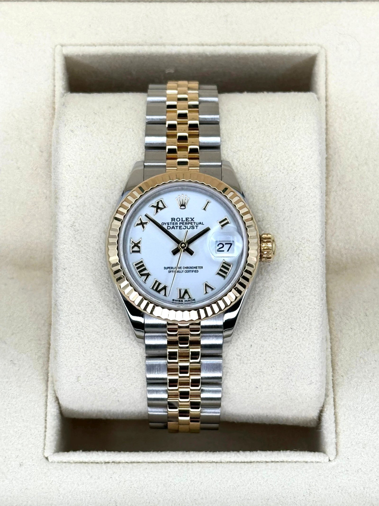 2017 Rolex Lady-Datejust 28mm 279173 Two-Tone Jubilee White Dial