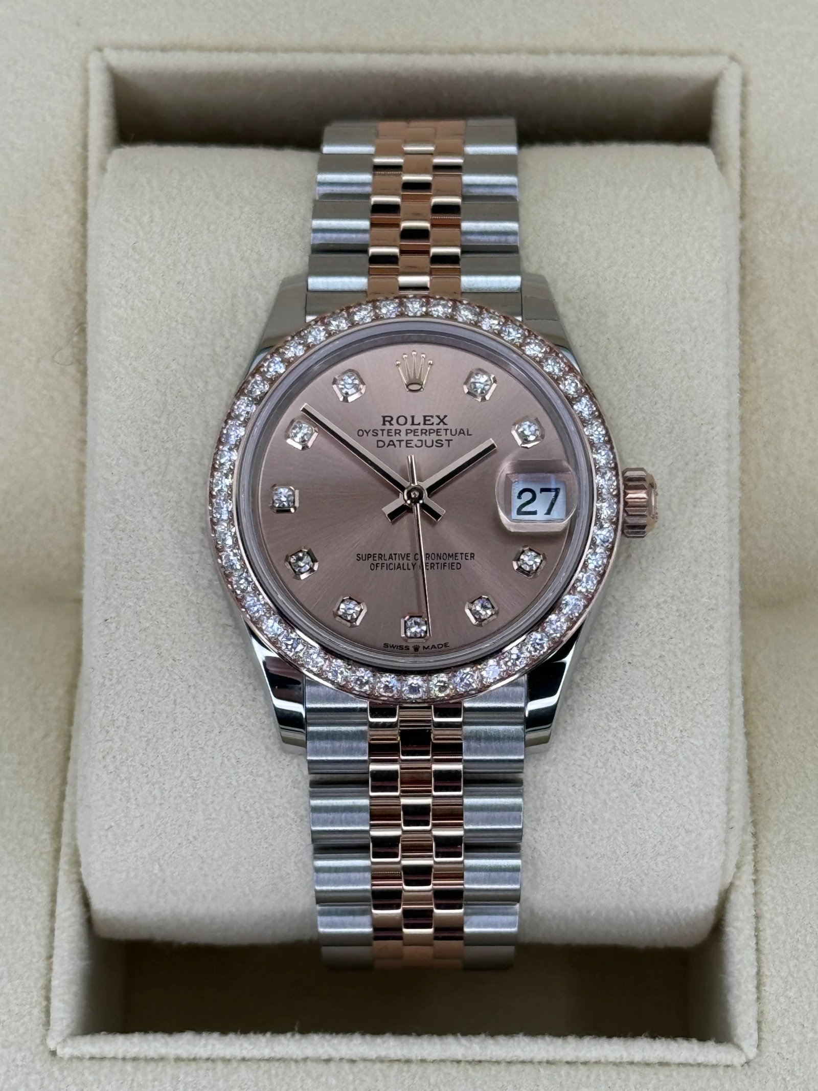 NEW 2023 Datejust 31mm 278381RBR Two-Tone Rose 10 Diamond Dial