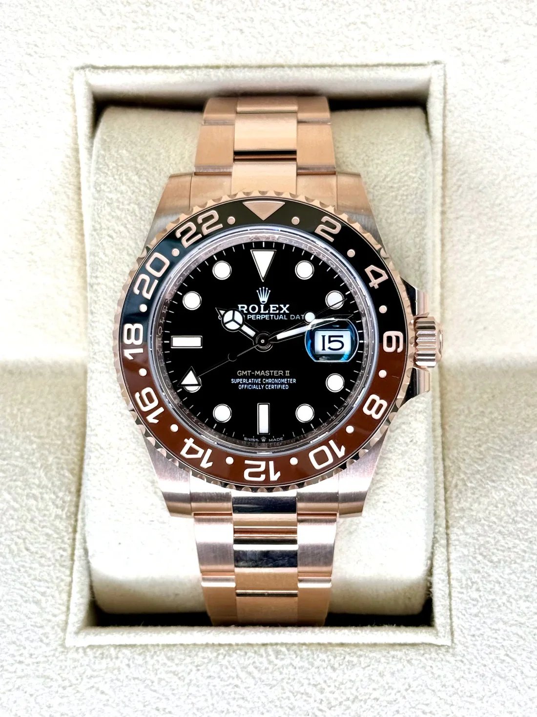 NEW 2025 Rolex GMT-Master II "Rootbeer" 40mm 126715CHNR Rose Gold