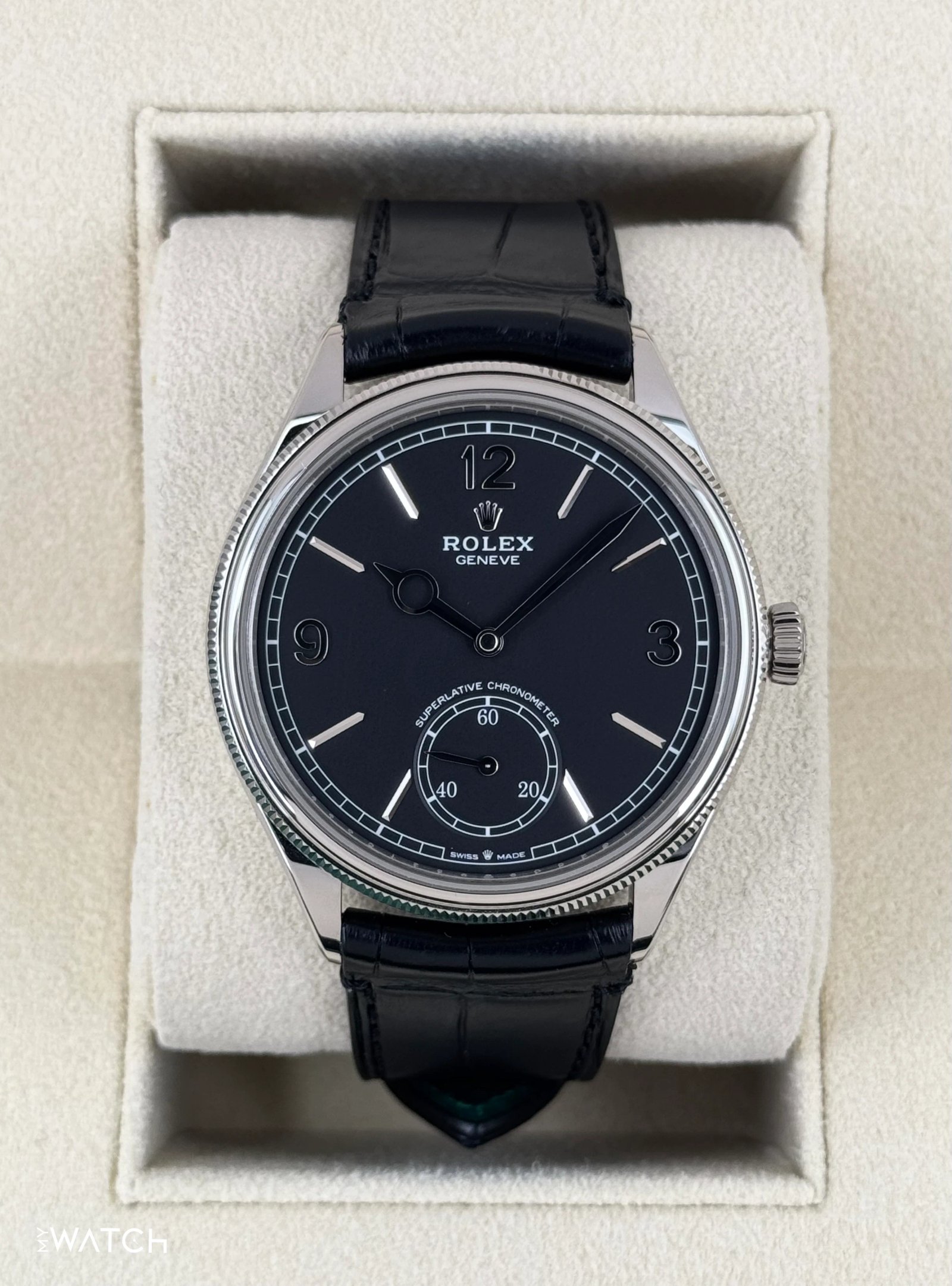 NEW 2025 Rolex 1908 39mm 52509 18kt White Gold Black Dial