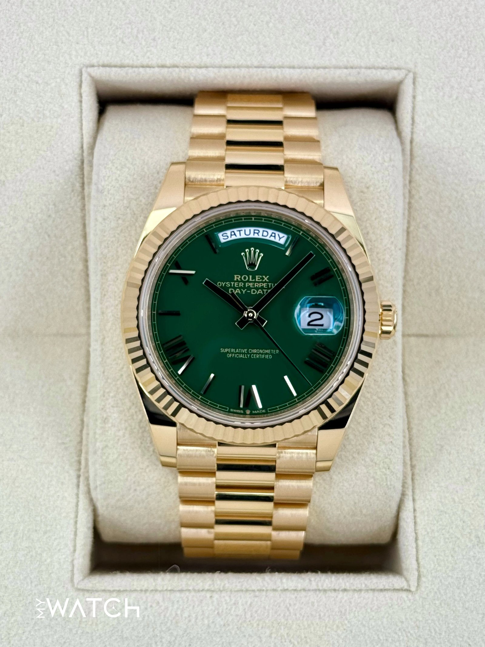 NEW 2025 Rolex Day-Date 40mm 228238 Presidential Green Dial