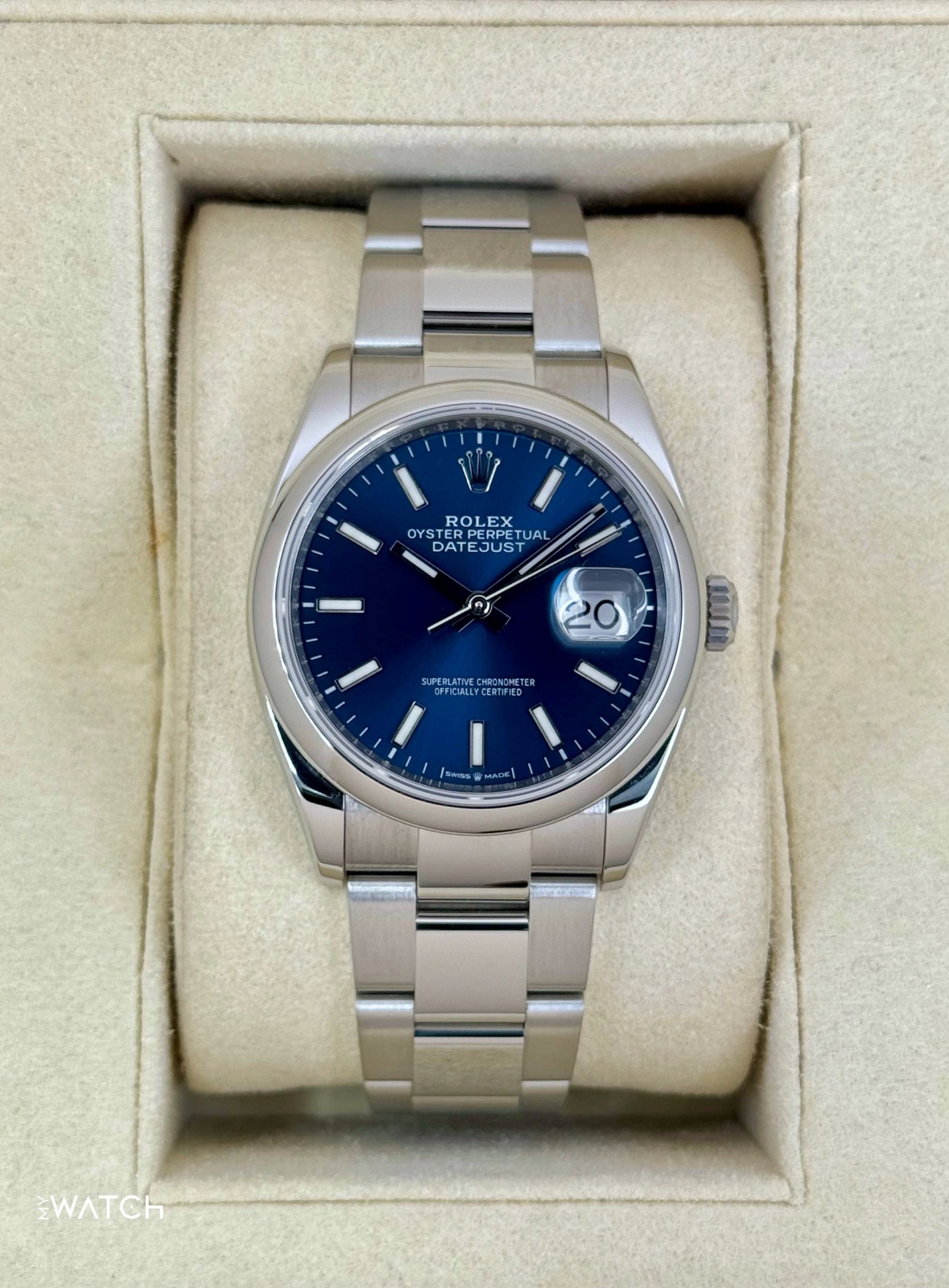 2020 Rolex Datejust 36mm 126200 Stainless Steel Oyster Blue Dial
