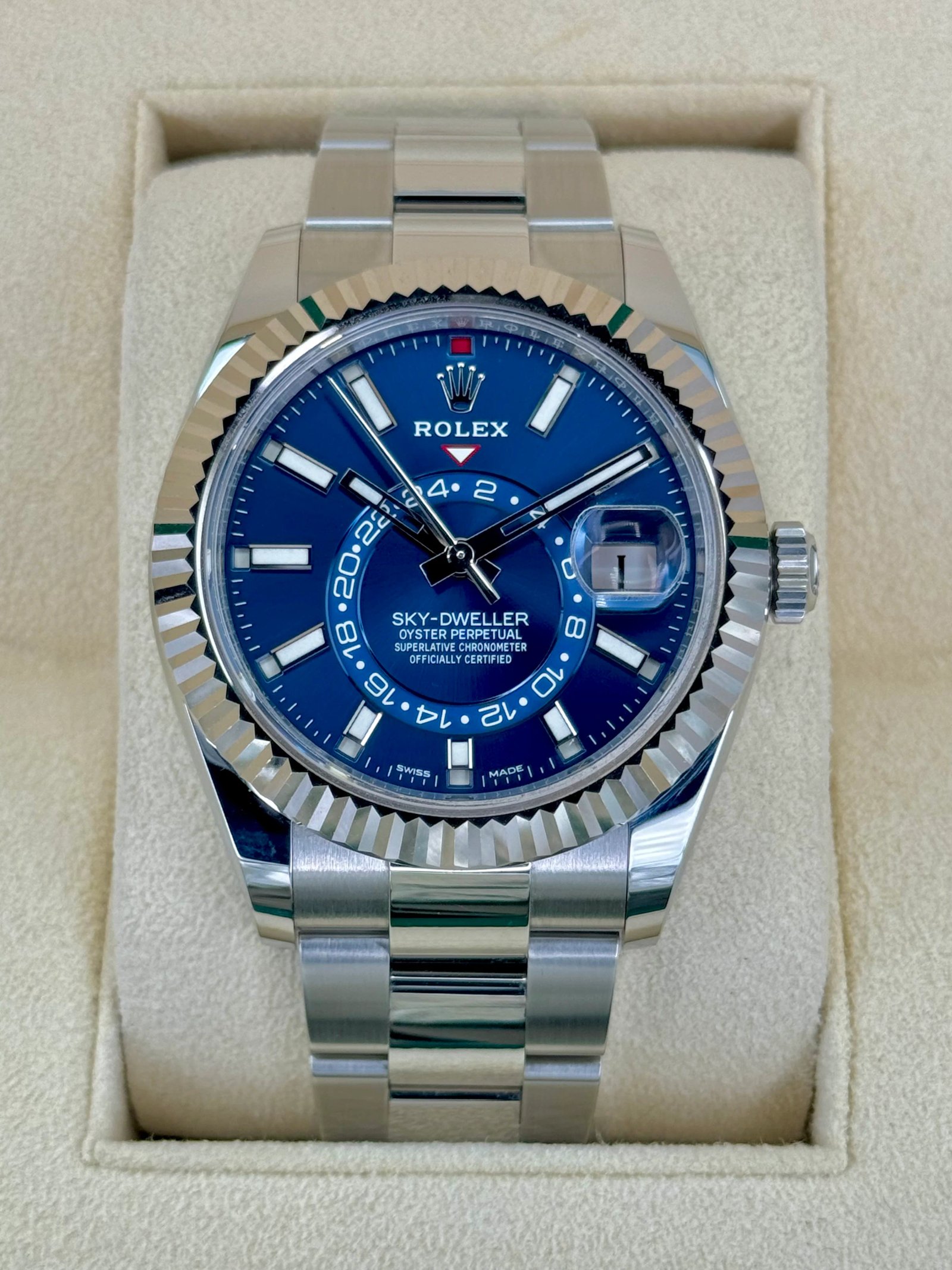 2022 Rolex Sky-Dweller 42mm 326934 Stainless Steel Oyster Blue Dial
