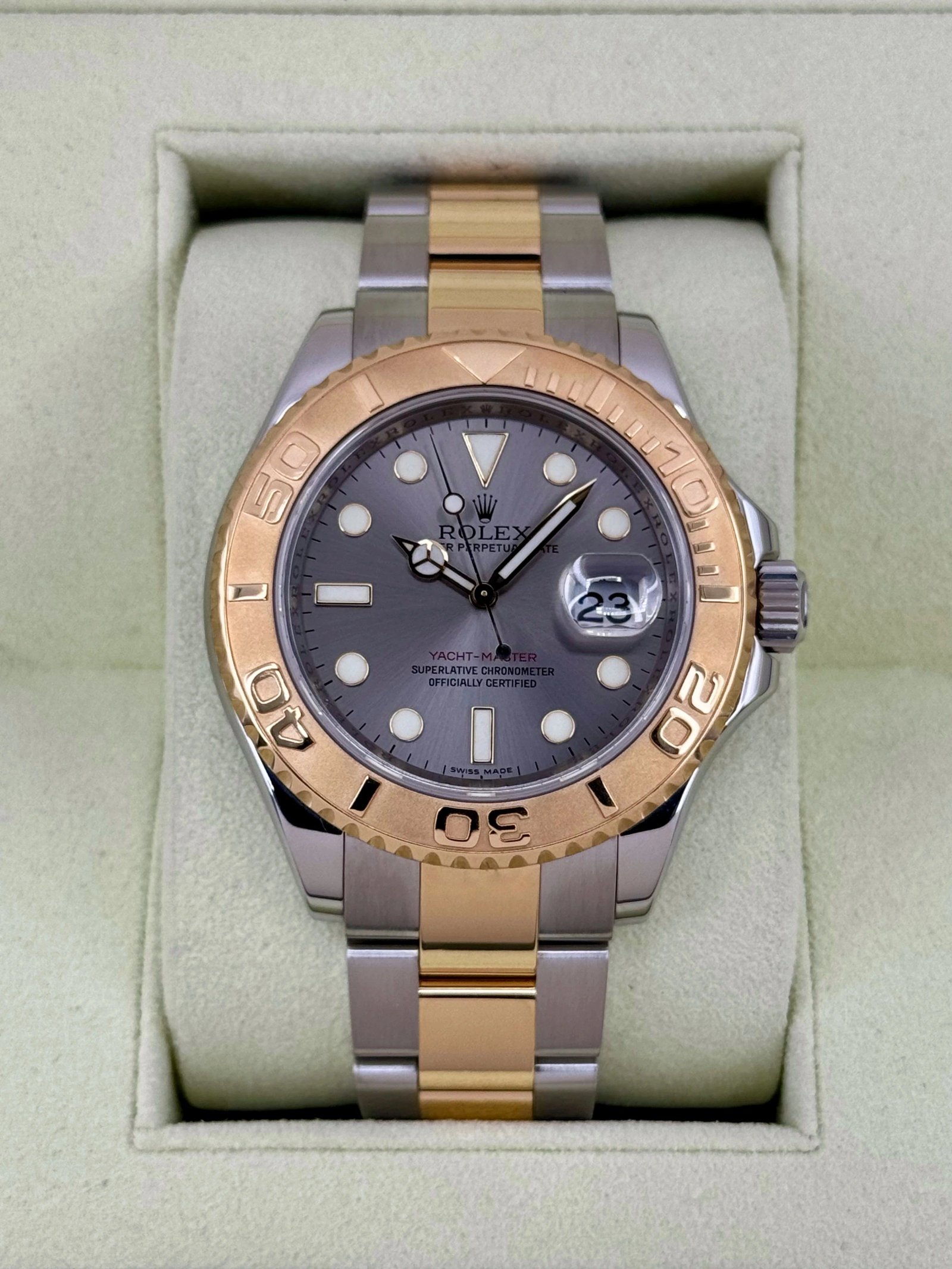 2010 Rolex Yacht-Master 40mm 16623 Two-Tone Rhodium Dial