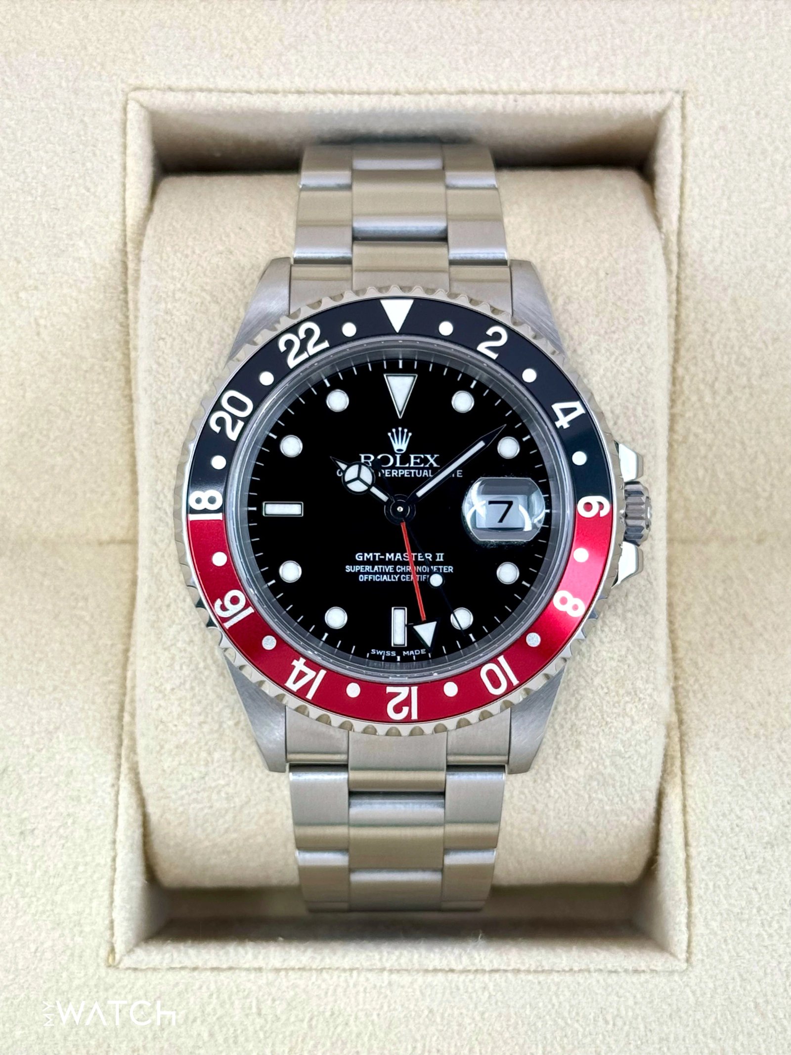 2001 Rolex GMT Master II "Coke" 40mm 16710 Stainless Steel Oyster Black Dial