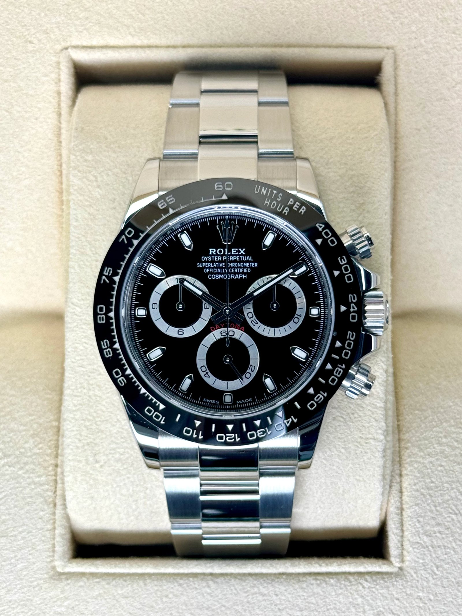 2019 Rolex Daytona 40mm 116500LN Stainless Steel Black Dial