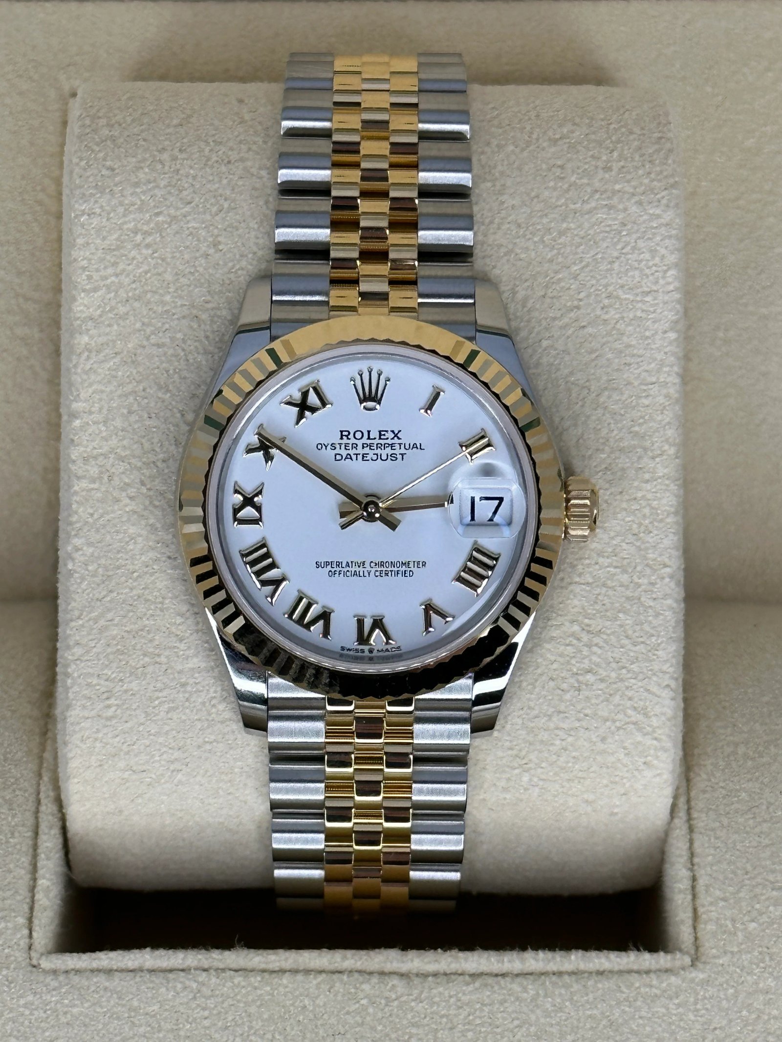 2023 Rolex Datejust 31mm 278273 Two-Tone Jubilee White Roman Numeral Dial