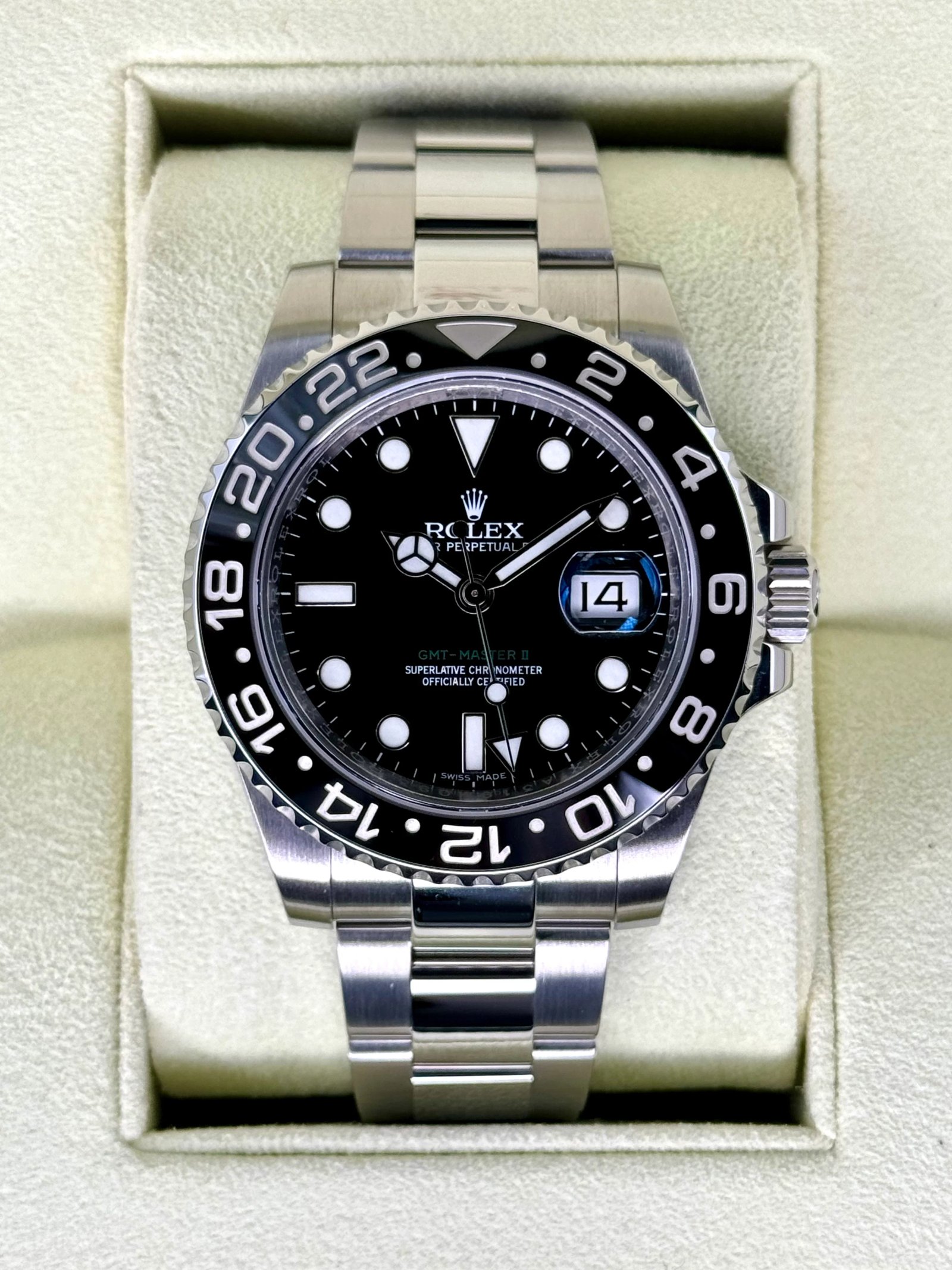 2014 Rolex GMT-Master II 40mm 116710LN Stainless Steel Black Dial