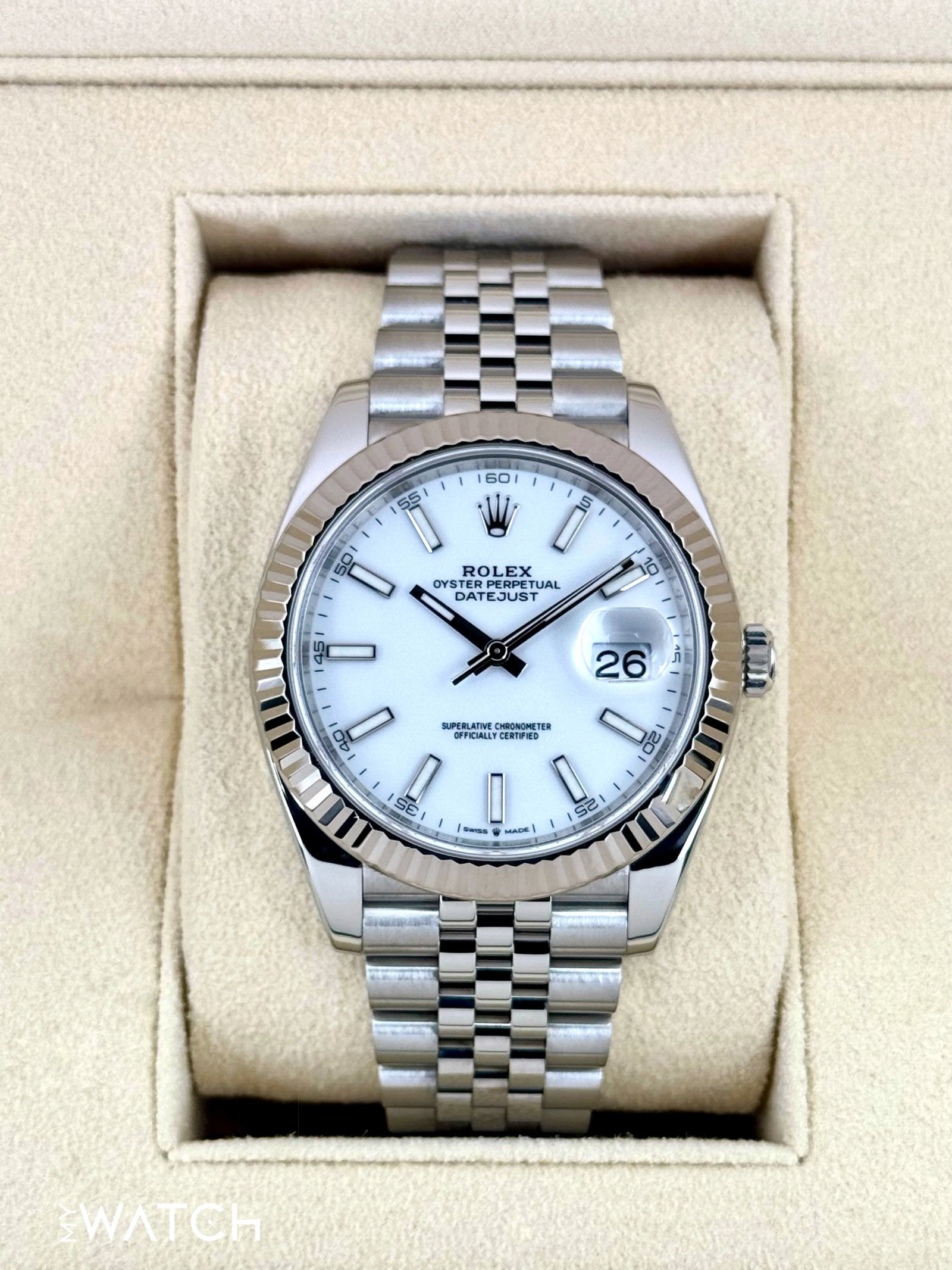 2022 Rolex Datejust 41mm 126334 Stainless Steel Jubilee White Dial
