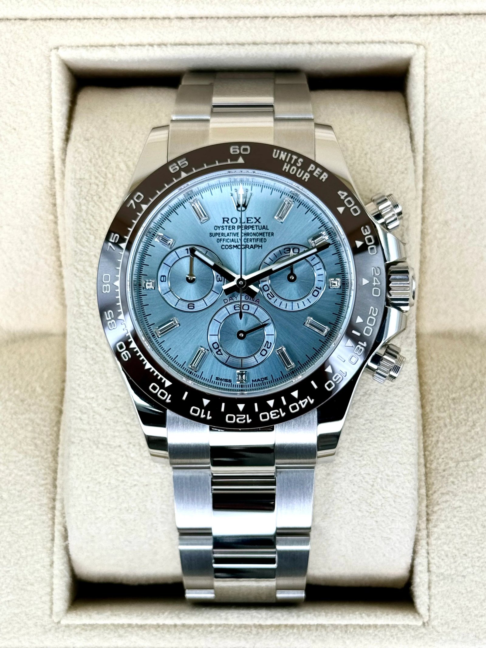 2023 Rolex Daytona 40mm 116506 Platinum Ice Blue Diamond Dial