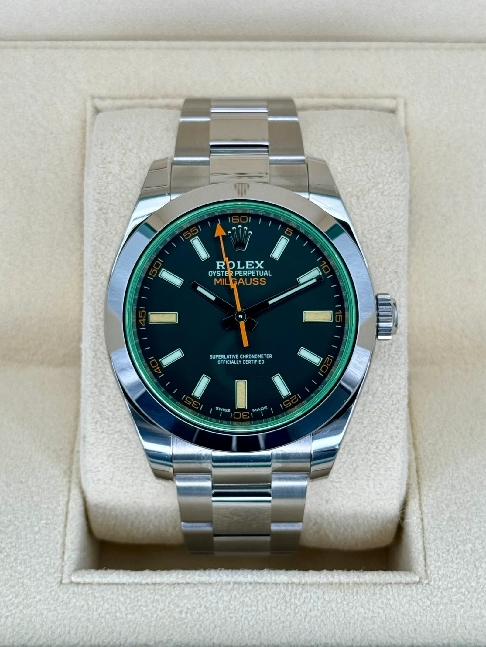 NEW 2023 Rolex Milgauss 40mm 116400GV Stainless Steel Black Dial