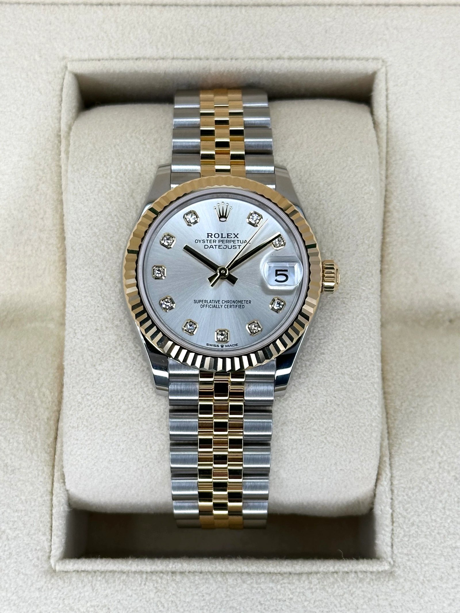 NEW 2025 Rolex Lady Datejust 31mm 278273 Two-Tone Silver Diamond Dial