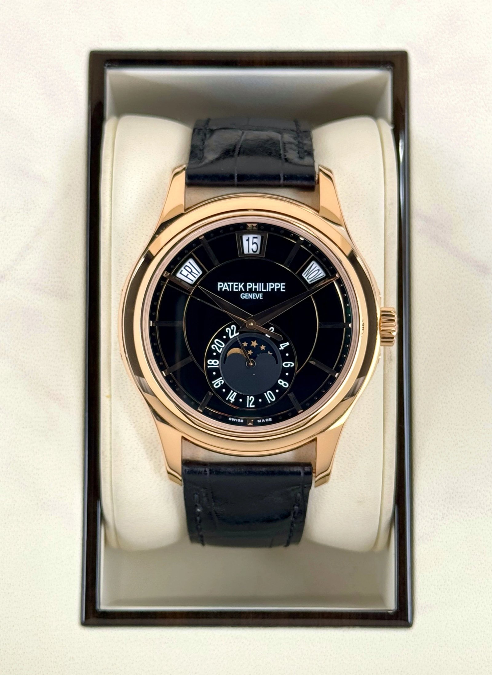 2014 Patek Philippe Annual Calender 40mm 5205R Rose Gold Black Dial