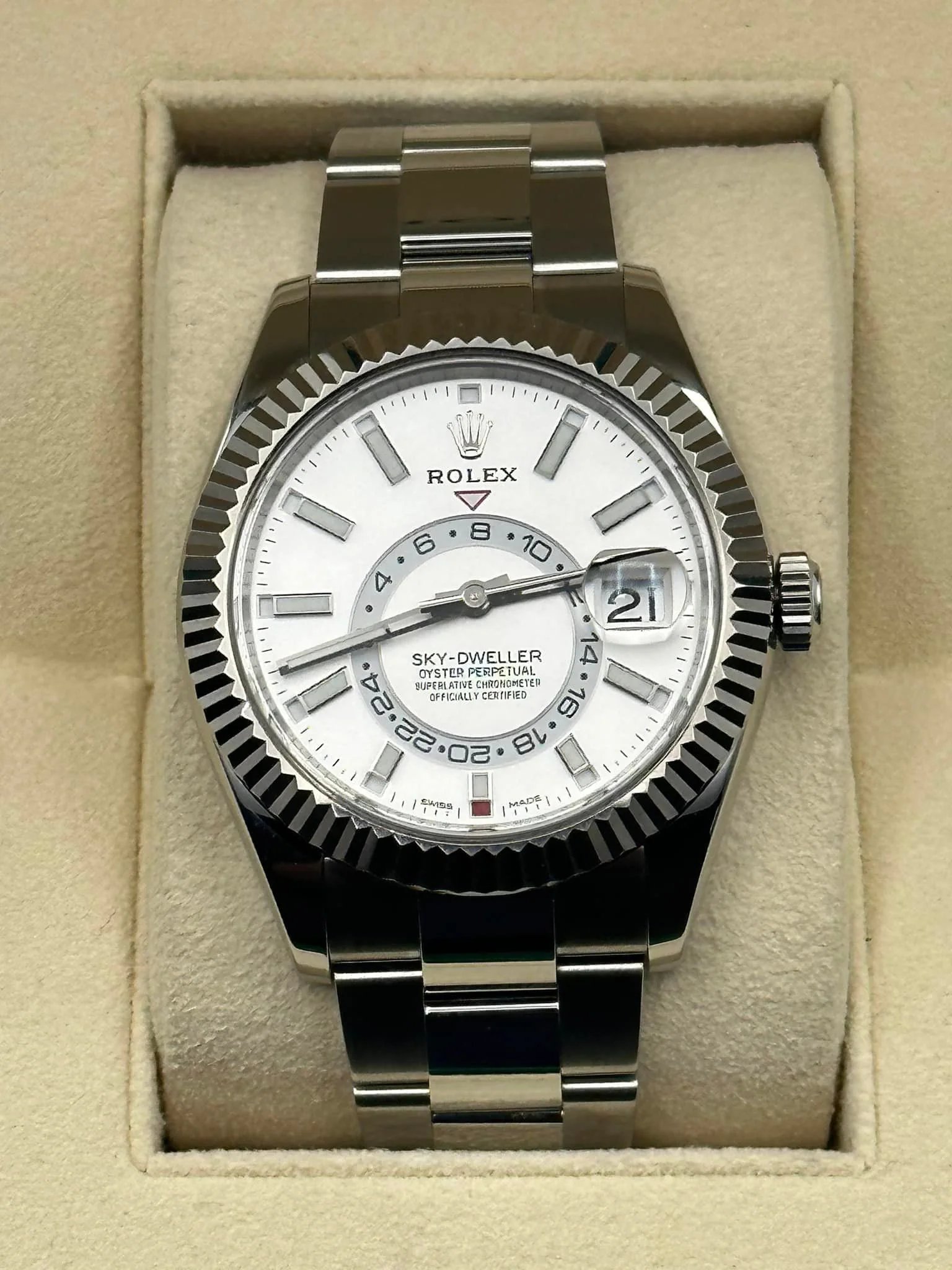 Rolex Sky-Dweller 42mm 326934 Stainless Steel Oyster White Dial