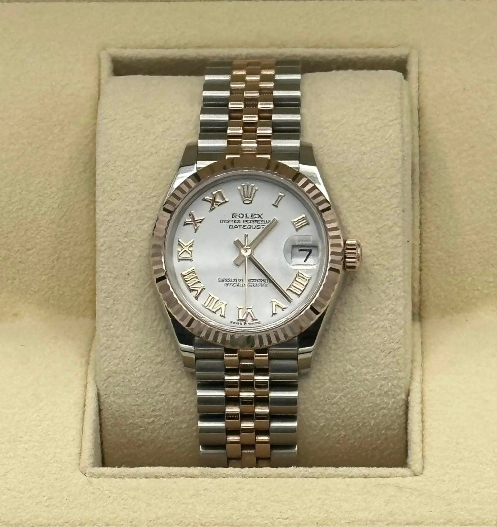 2023 Rolex Datejust 31mm 278271 Two-Tone White Roman Numeral Dial
