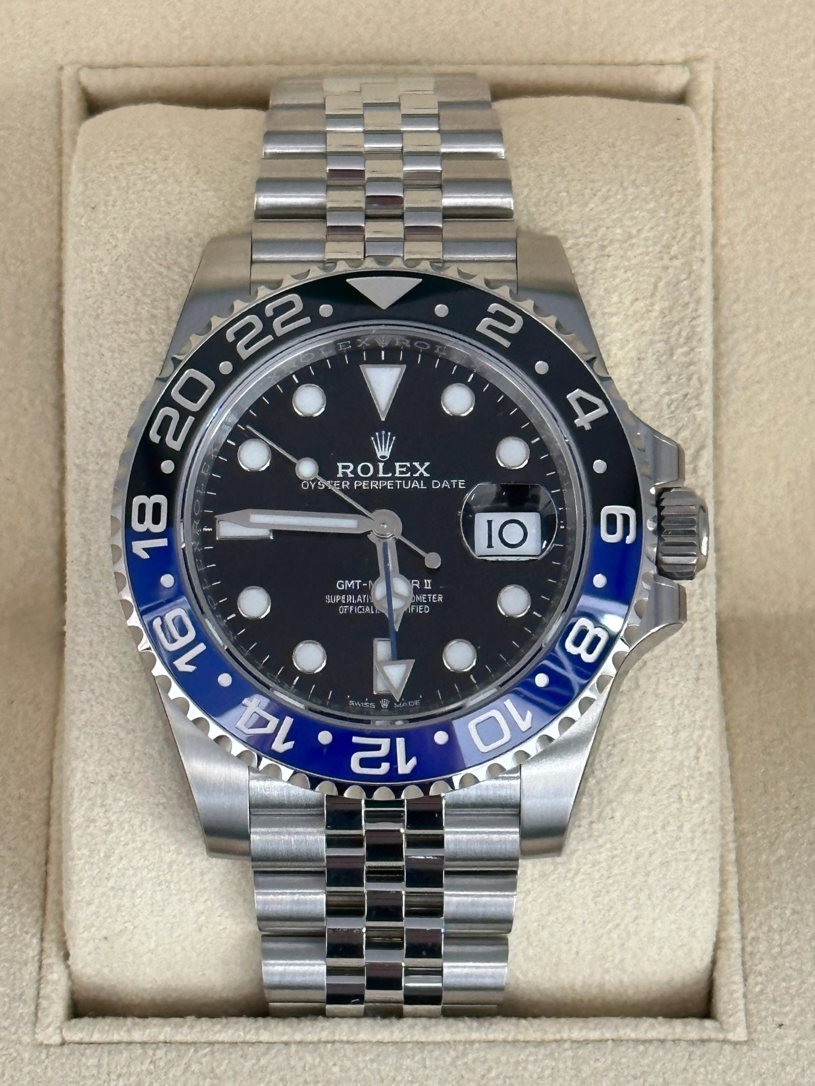 NEW 2023 Rolex GMT Master II "Batgirl" 40mm 126710BLNR Jubilee Black Dial