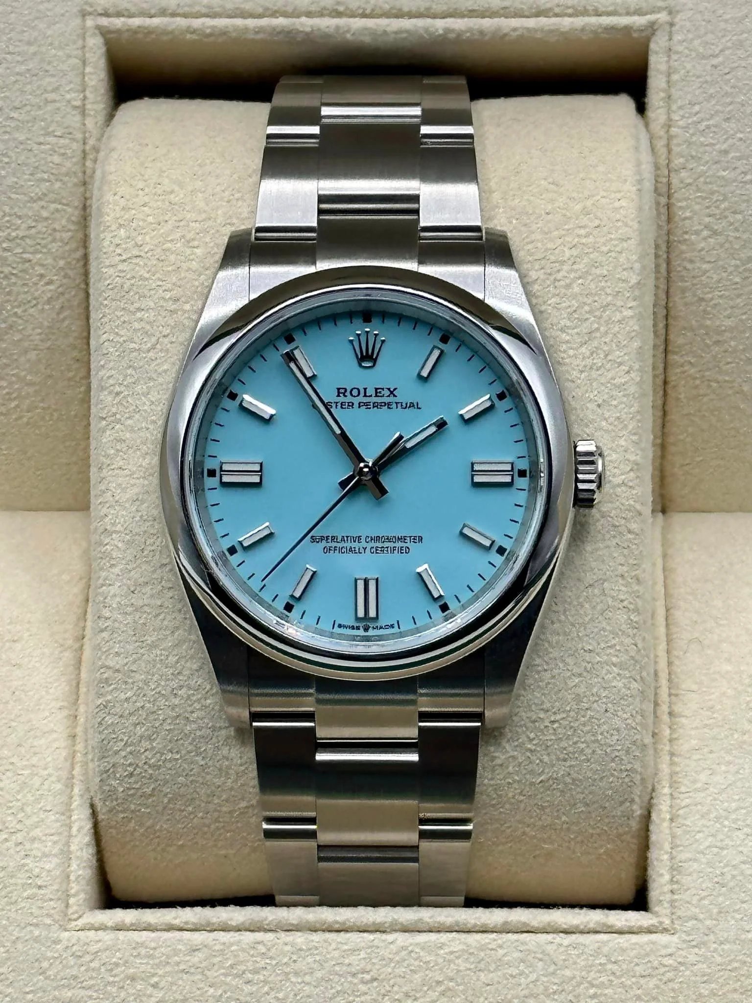 2022 Rolex Oyster Perpetual 36mm 126000 Tiffany Blue Dial