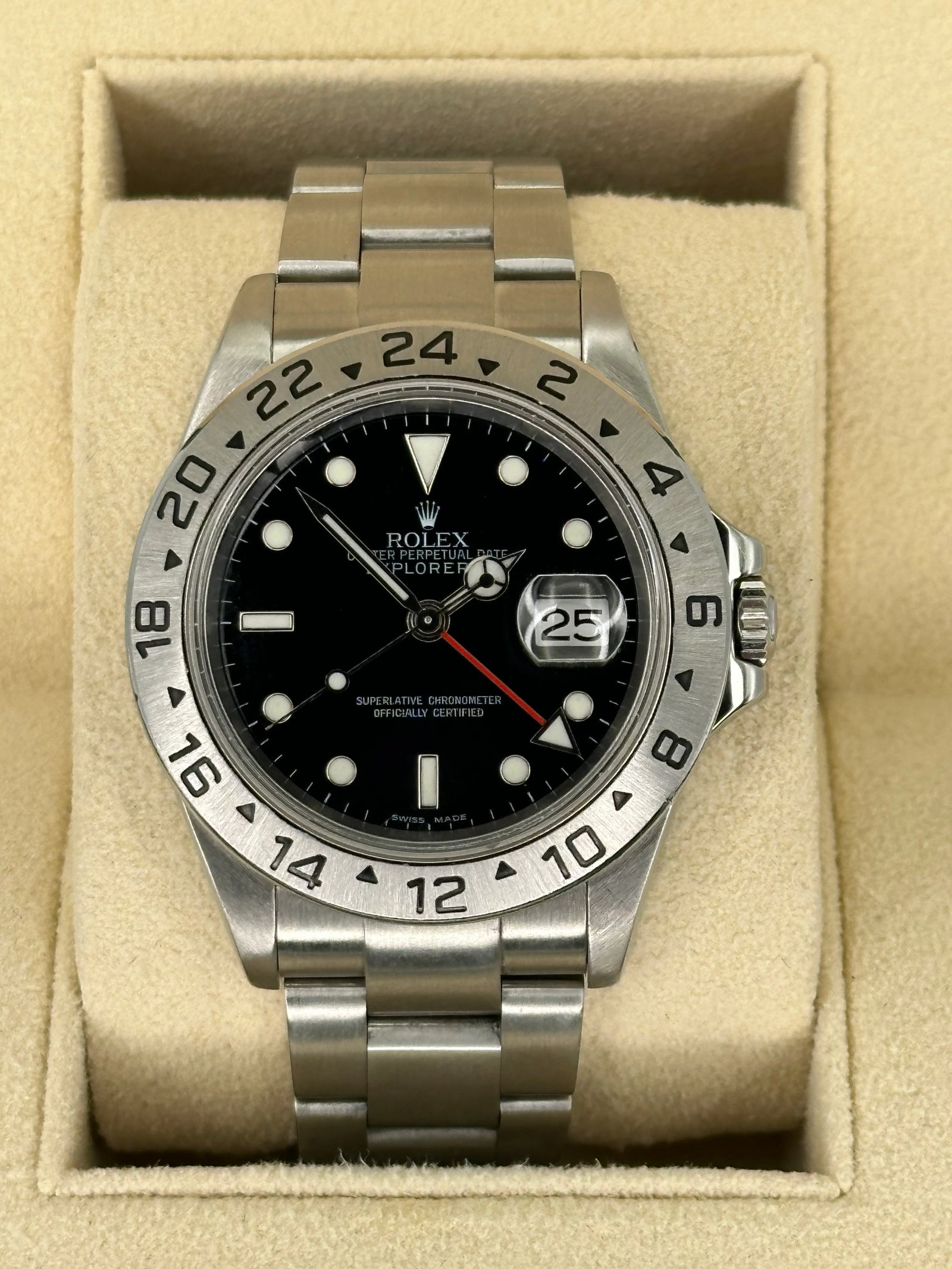 2002 Rolex Explorer II 40mm 16570 Stainless Steel Black Dial
