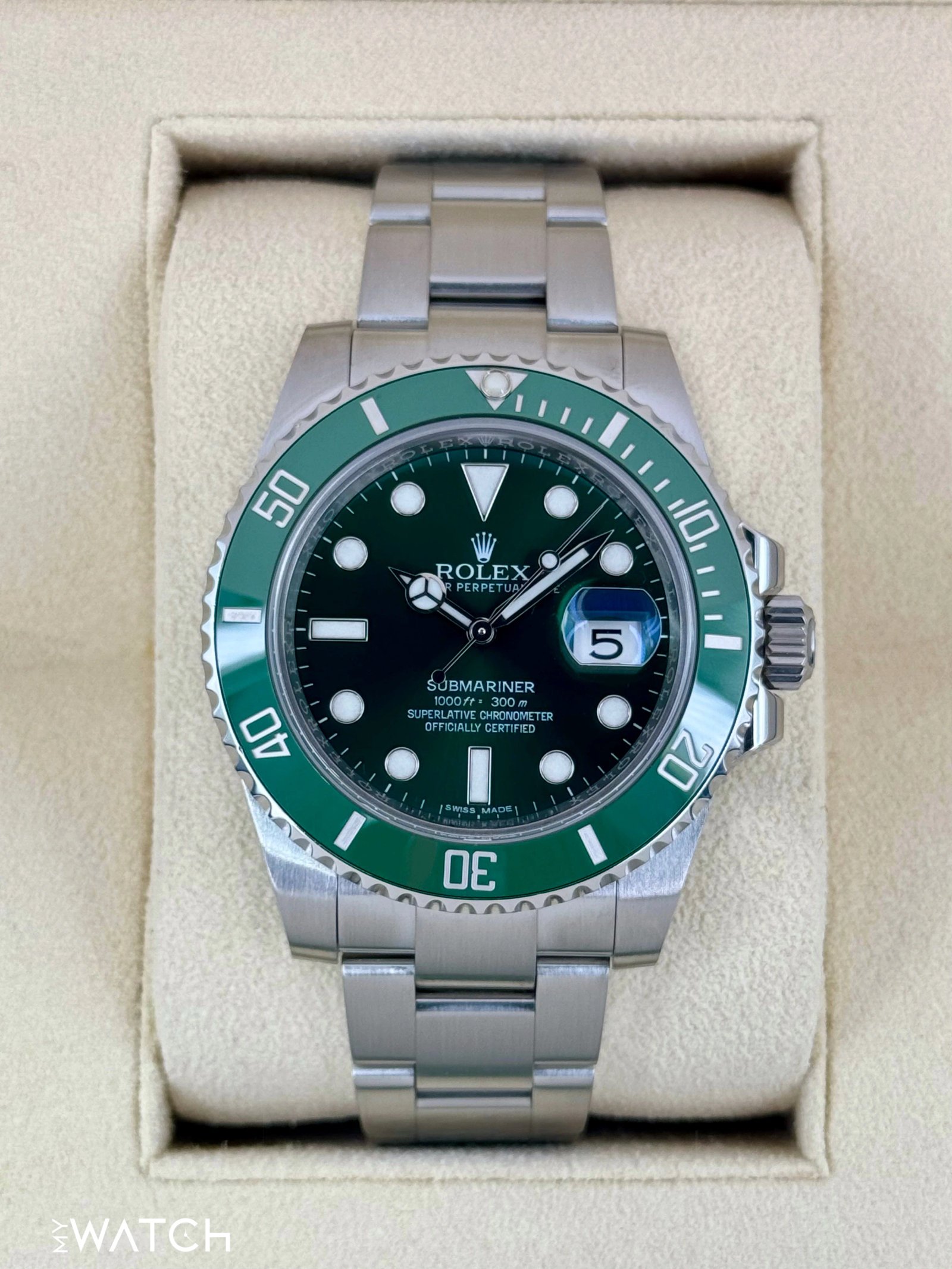 2016 Rolex Submariner “Hulk” 40mm 116610LV Green Dial