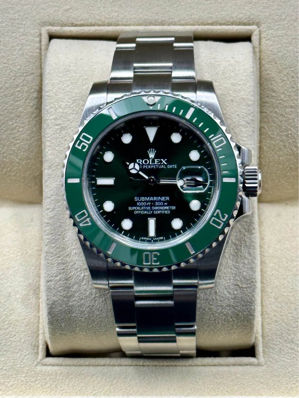 2014 Rolex Submariner "Hulk" 40mm 116610LV Oyster Green Dial