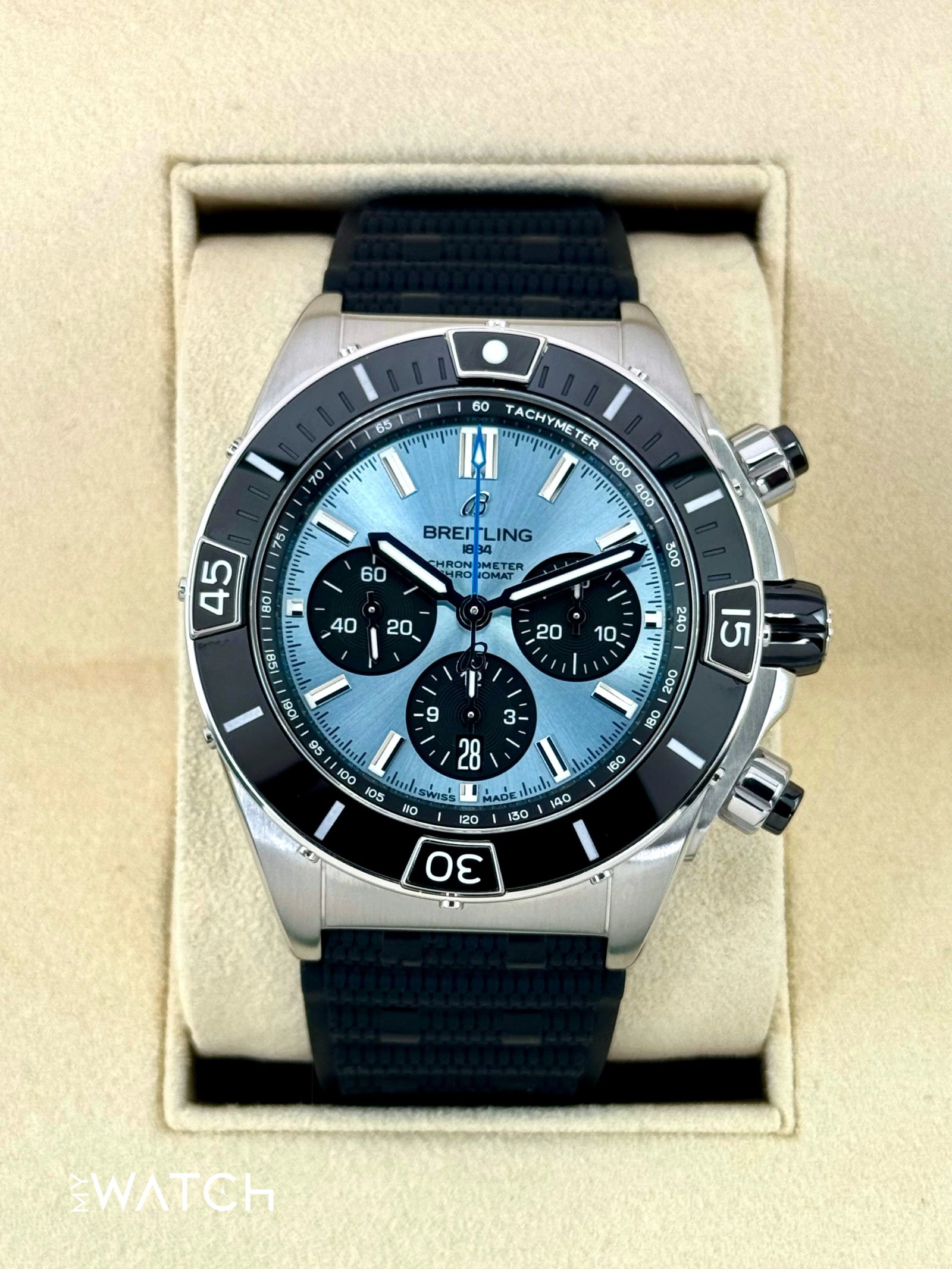 2024 Breitling Super Chronomat B01 44 PB01362 Stainless Steel Blue Dial