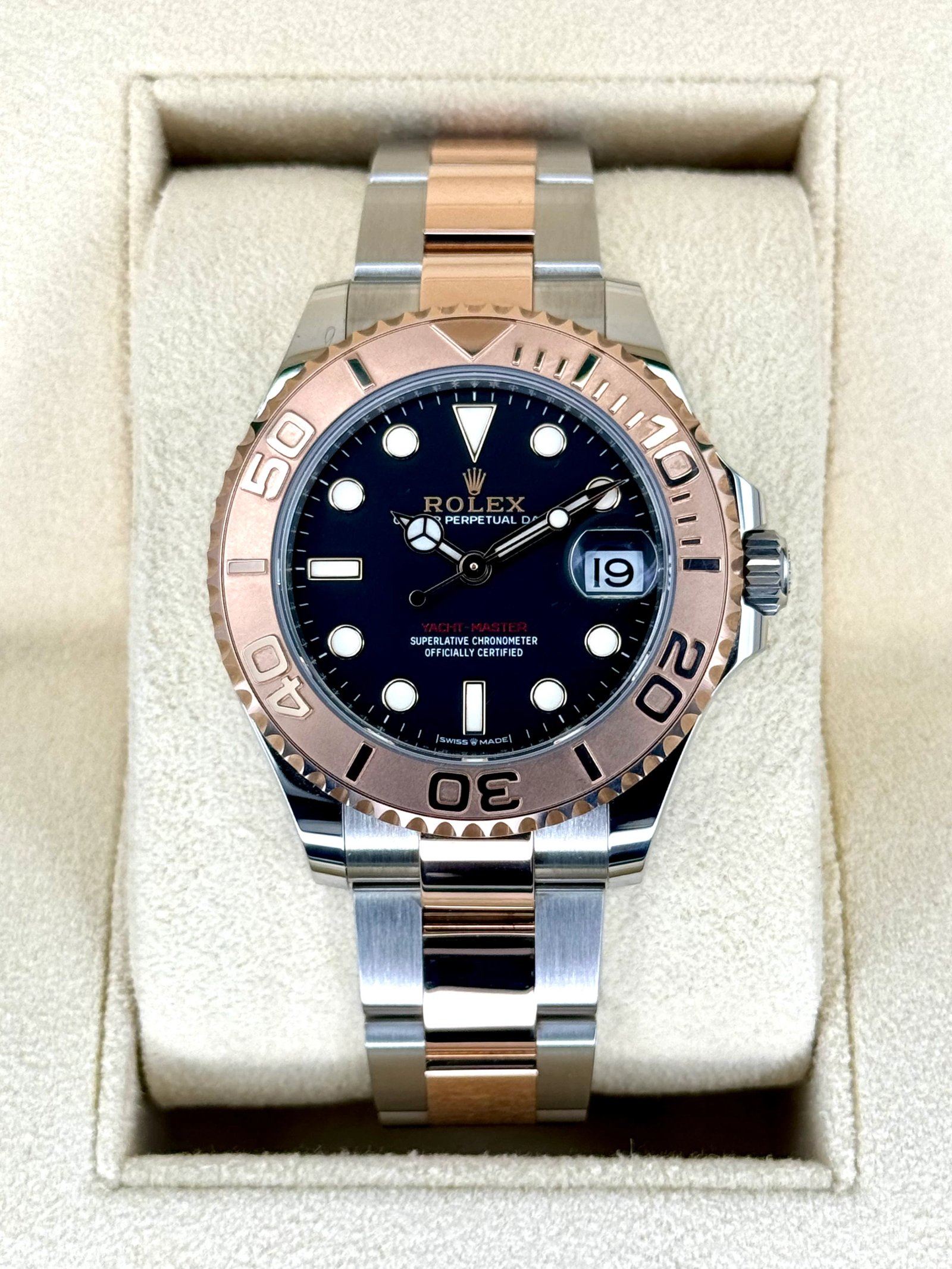 NEW 2023 Rolex Yacht-Master 37mm 268621 Two-Tone Black Dial