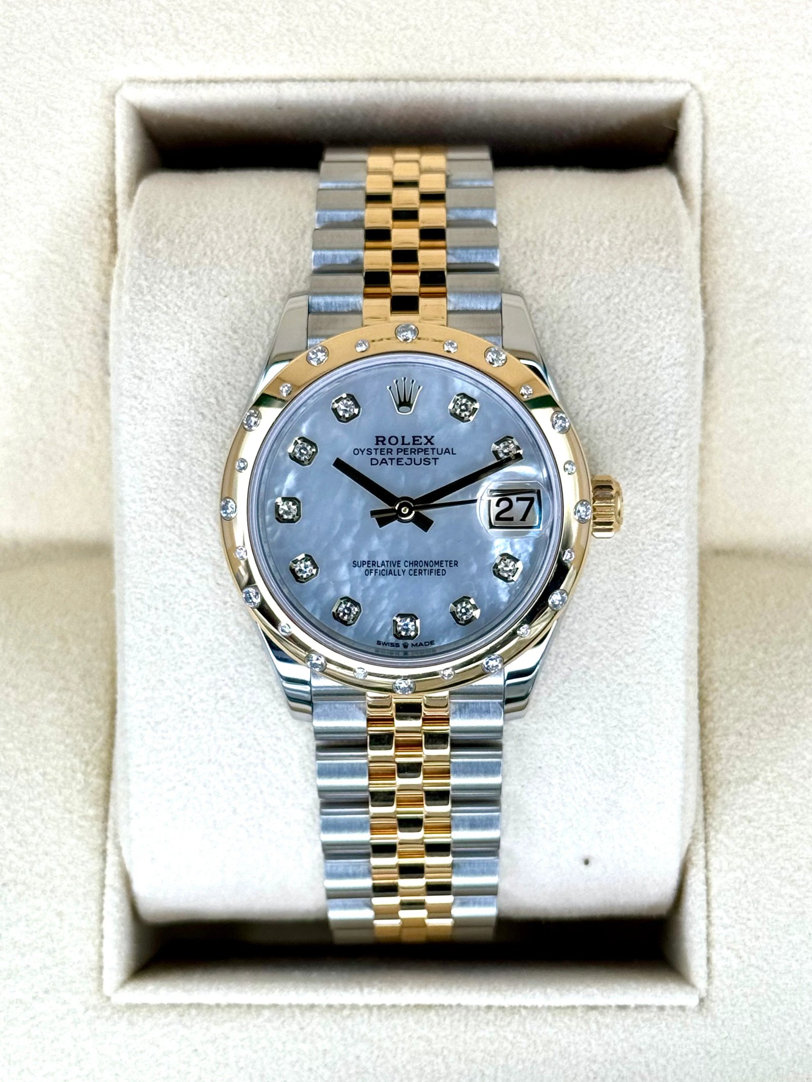 2021 Rolex Datejust 31mm 278343RBR Two-Tone Jubilee MOP Diamond Dial