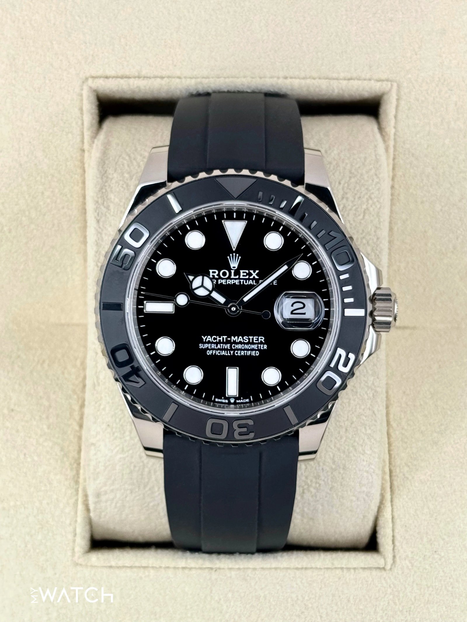 2024 Rolex Yacht-Master 42mm 226659 White Gold Oysterflex Black Dial