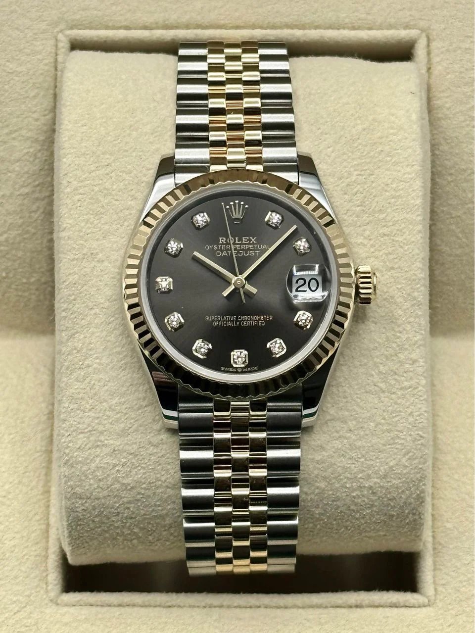 2021 Rolex Datejust 31mm 278273 Two-Tone Rhodium Diamond Dial