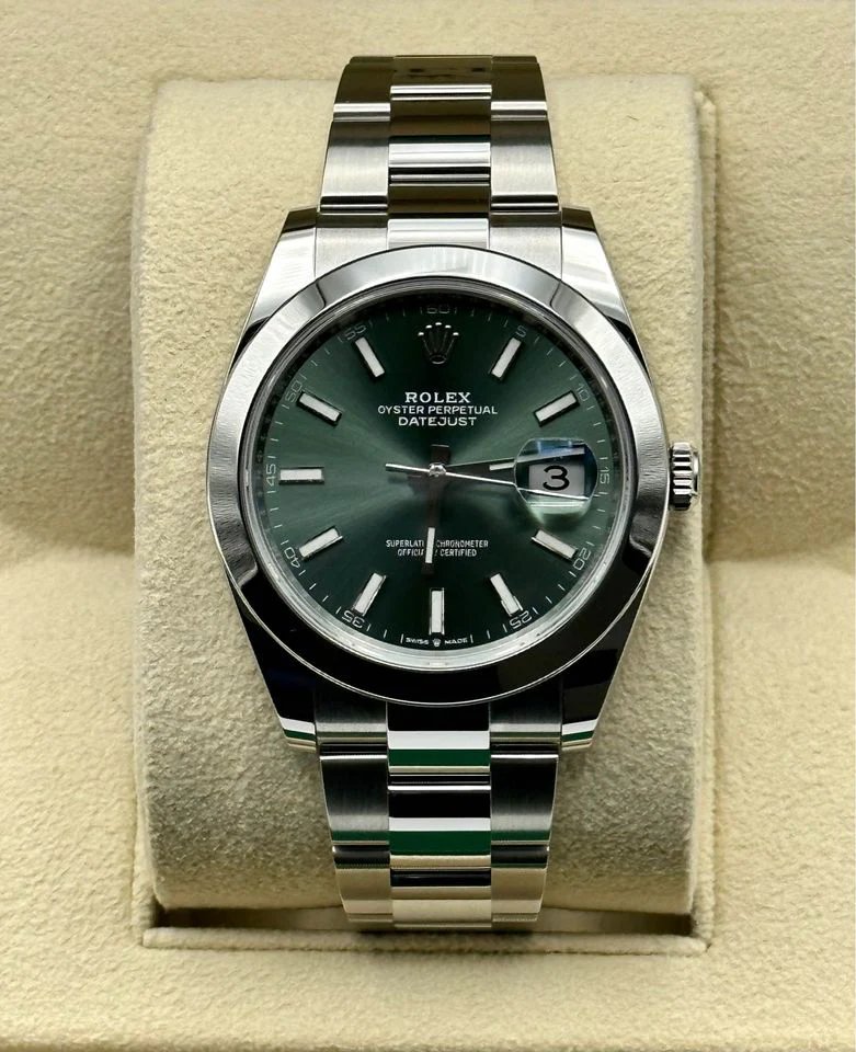 NEW 2023 Rolex Datejust 41mm 126300 Oyster Green Dial