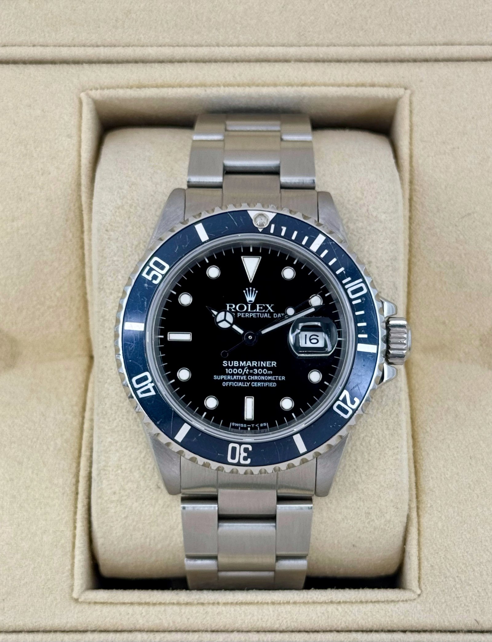 1985 Rolex Submariner 40mm 16800 Stainless Steel Ghost Bezel Black Dial