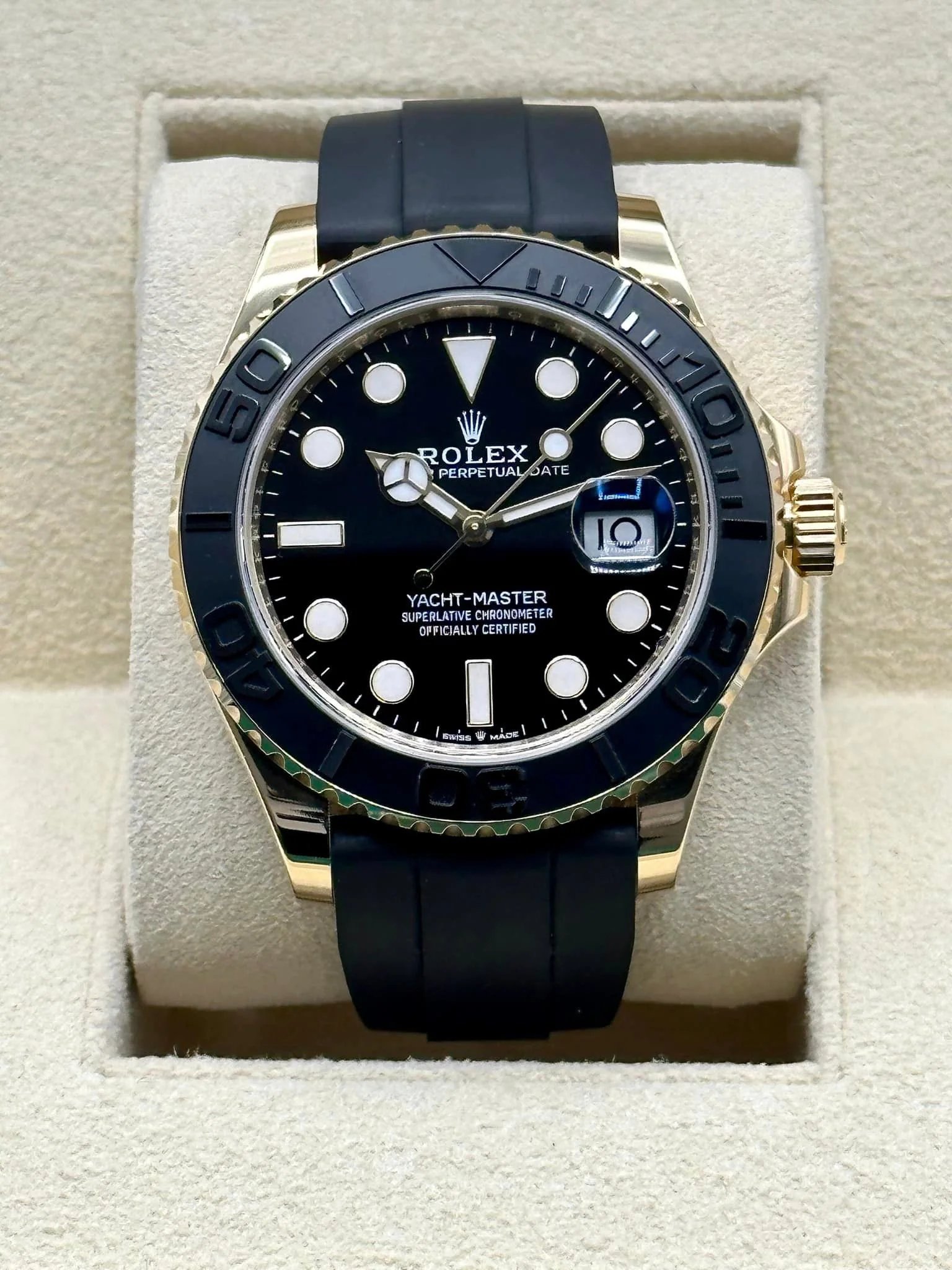 2023 Rolex Yacht-Master 42mm 226658 Gold Oysterflex Black Dial