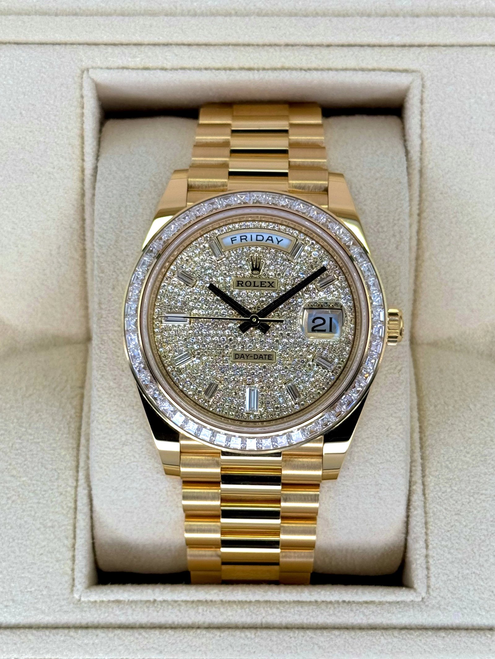 2025 Rolex Day-Date 40mm 228398TBR Diamond Paved Dial