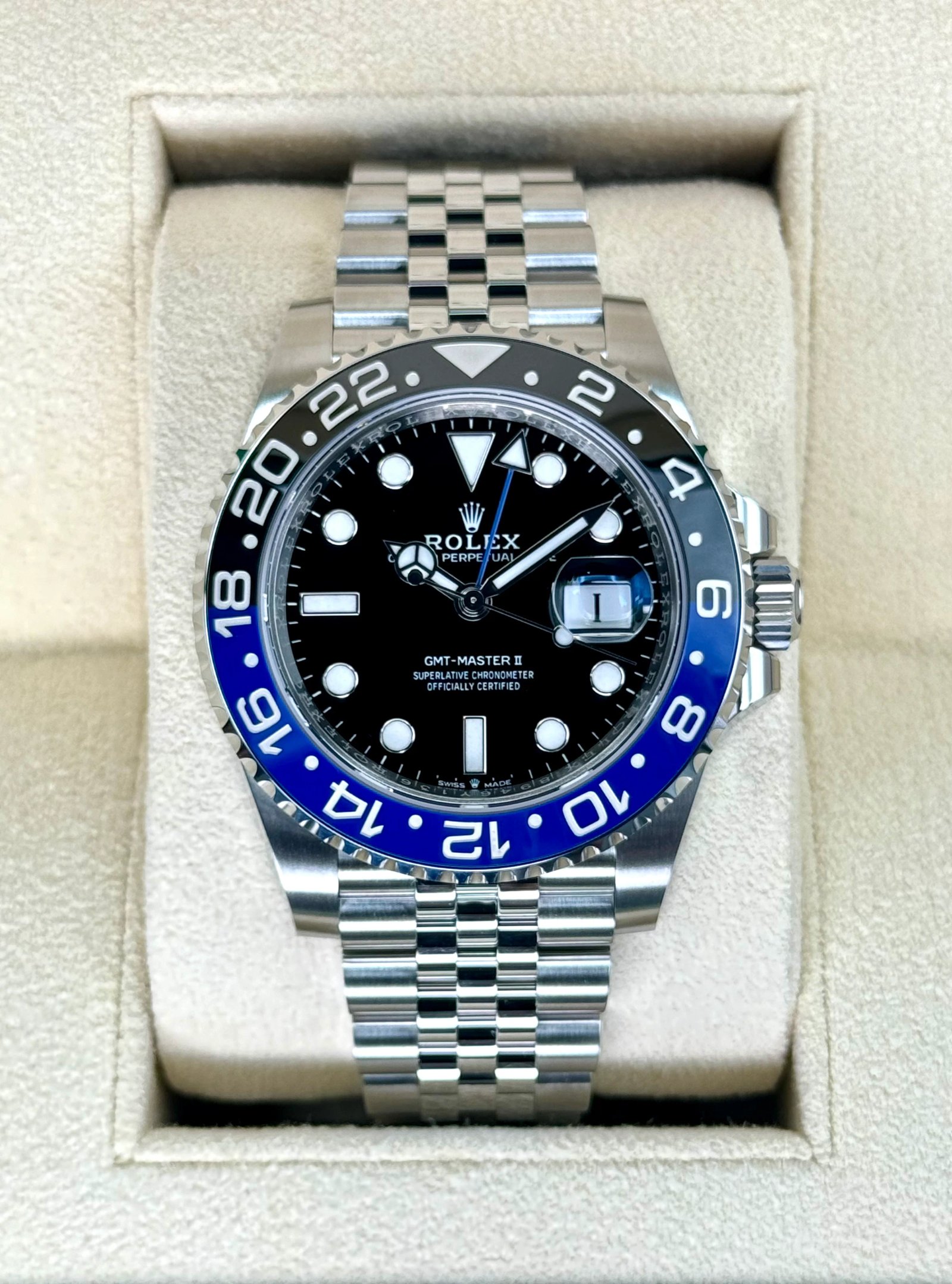 NEW 2024 Rolex GMT-Master II "Batgirl" 40mm 126710BLNR Jubilee Black Dial