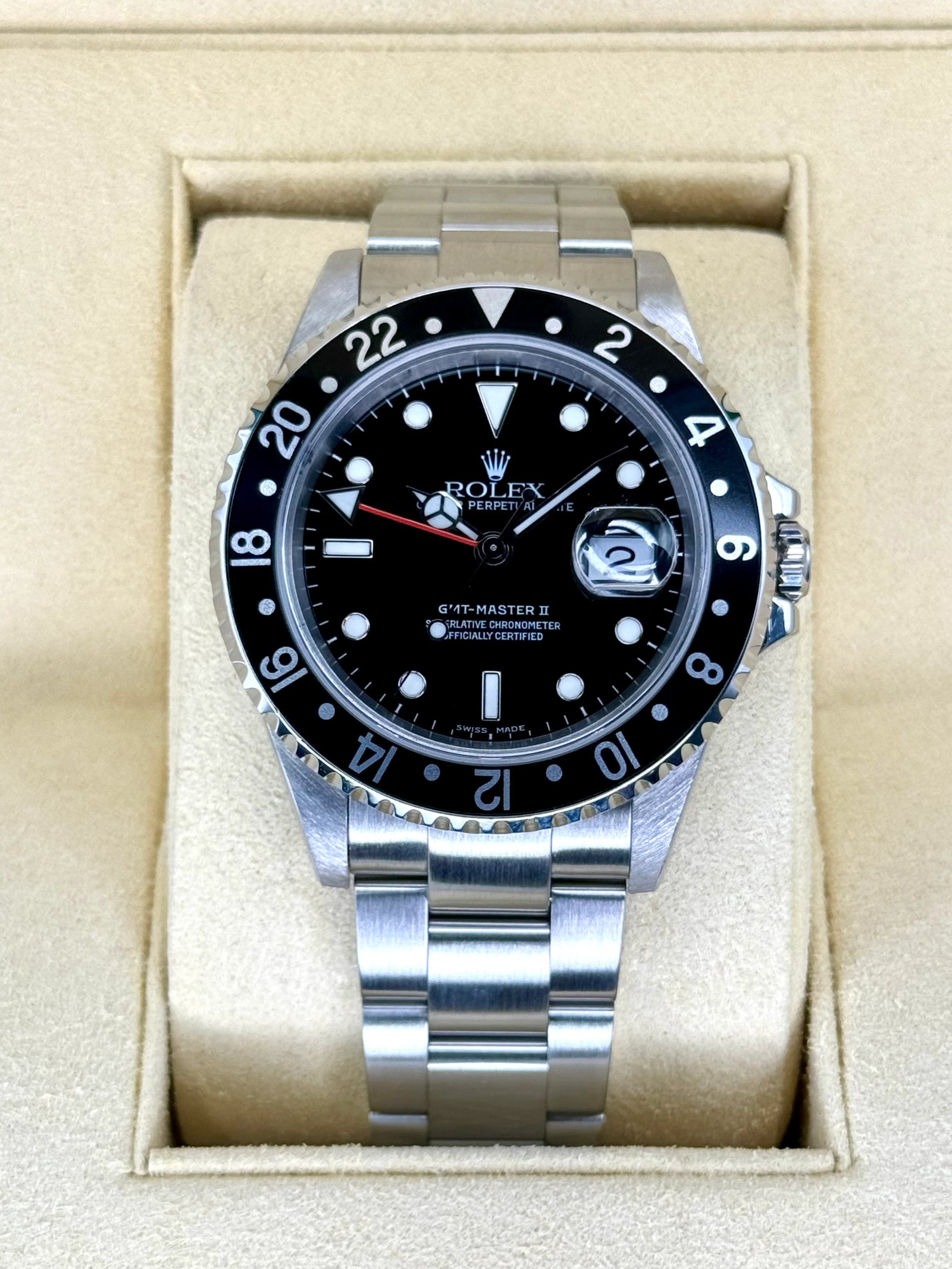 2003 Rolex GMT-Master II 40mm 16710LN Stainless Steel Black Dial