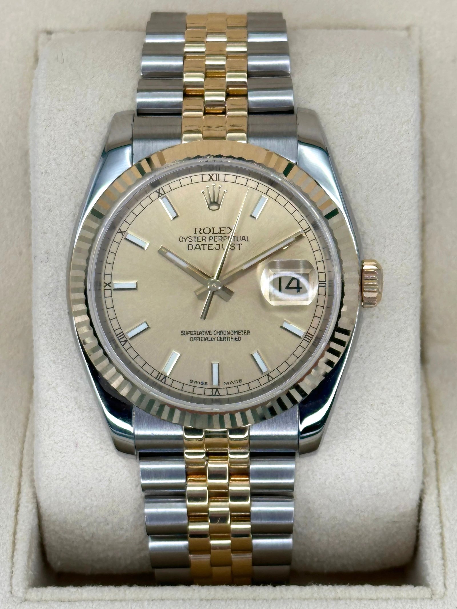 2005 Rolex Datejust 36mm 116233 Two-Tone Jubilee Champagne Dial