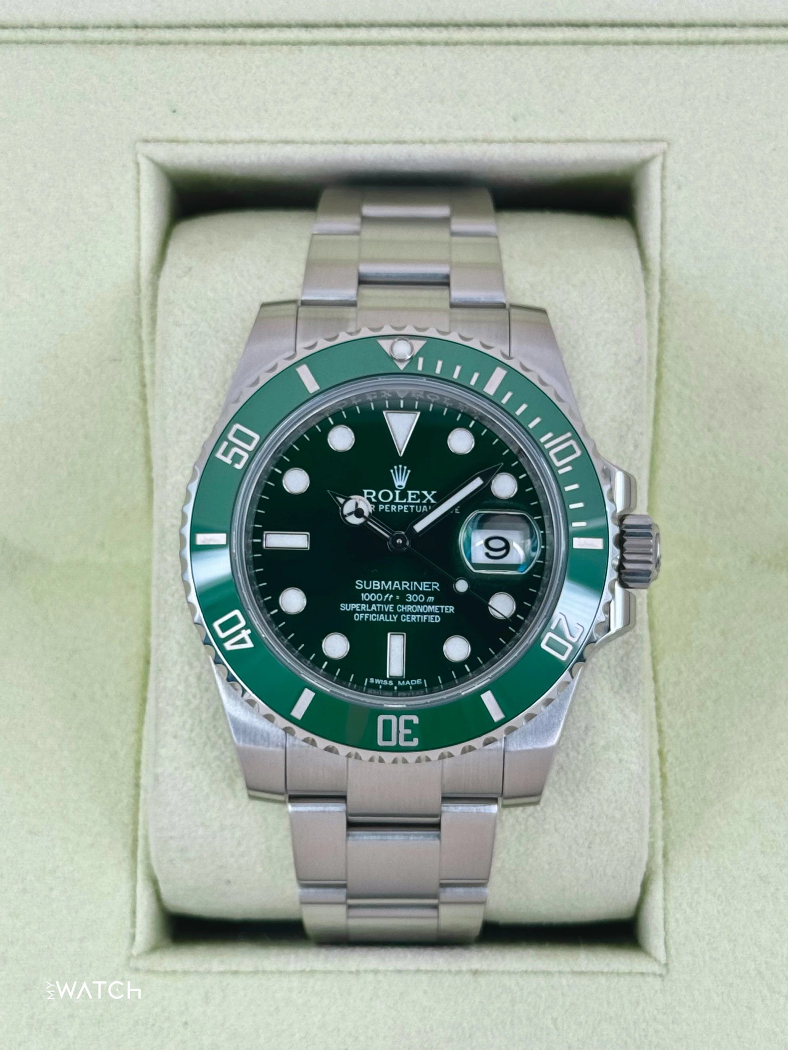 2014 Rolex Submariner "Hulk" 40mm 116610LV Green Dial
