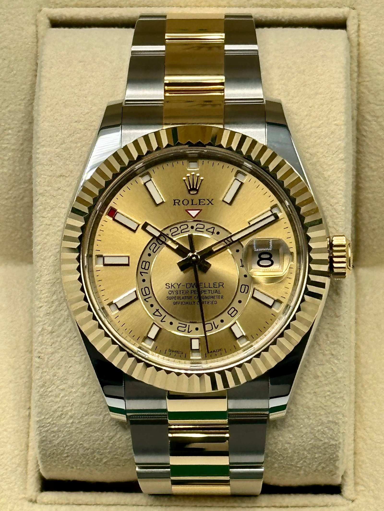 NEW 2023 Rolex Sky-Dweller 42mm 326933 Oyster Champagne Dial
