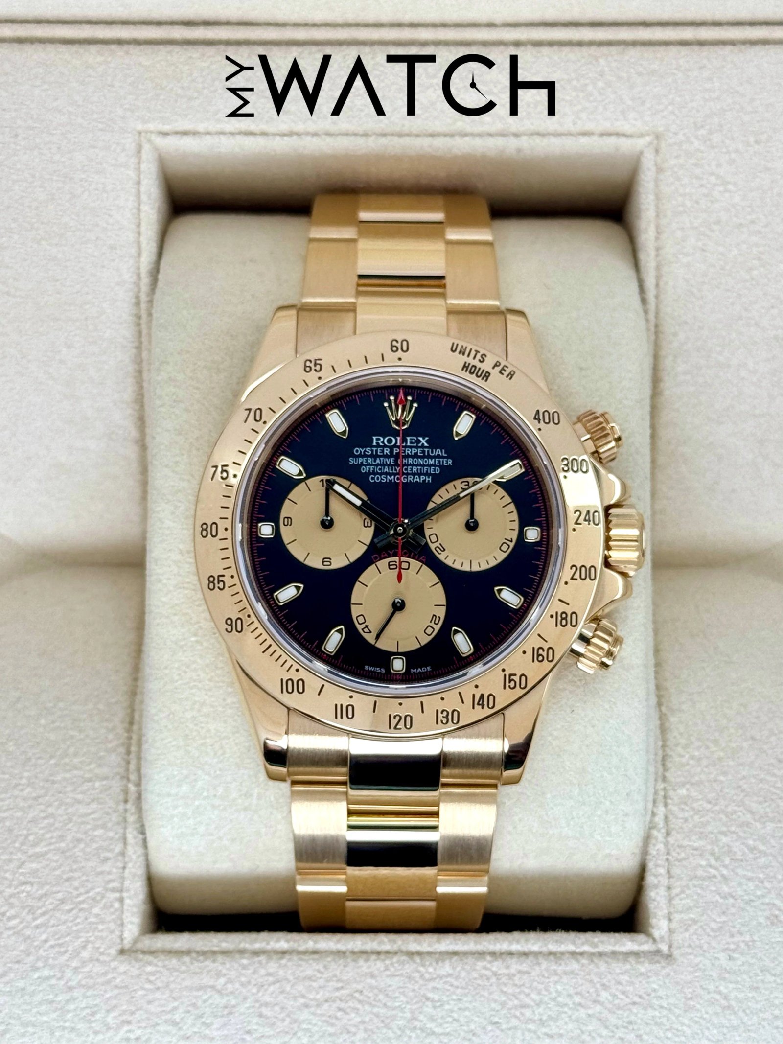 2000 Rolex Daytona "Paul Newman" 40mm 116528 Yellow Gold Black Dial