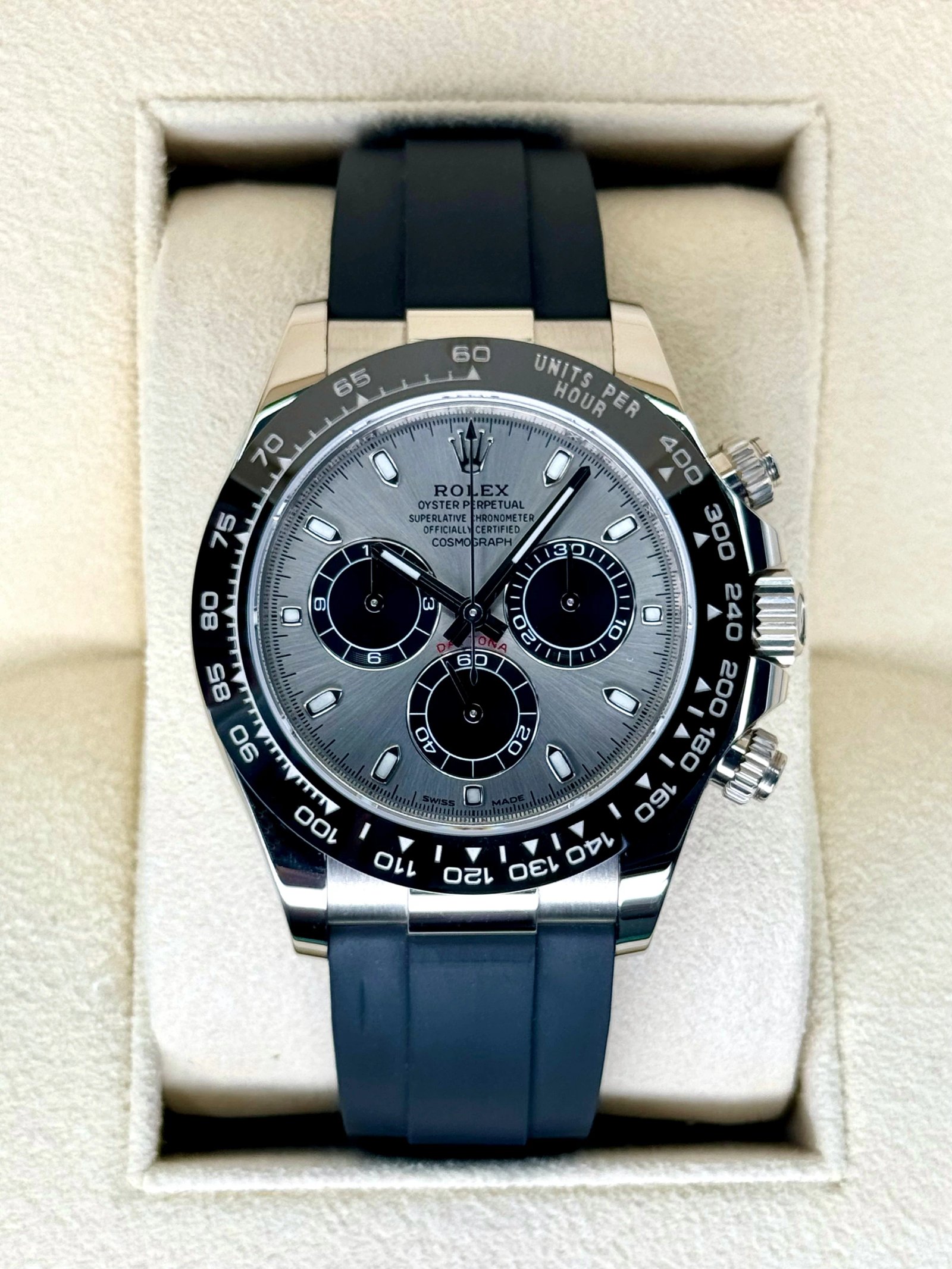 2022 Rolex Daytona 40mm 116519LN White Gold Silver Ghost Dial