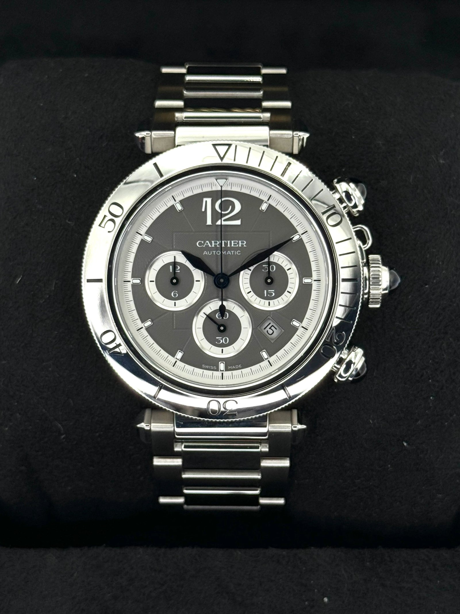 NEW 2023 Cartier Pasha 41mm Wspa0027 Chronograph Grey Dial