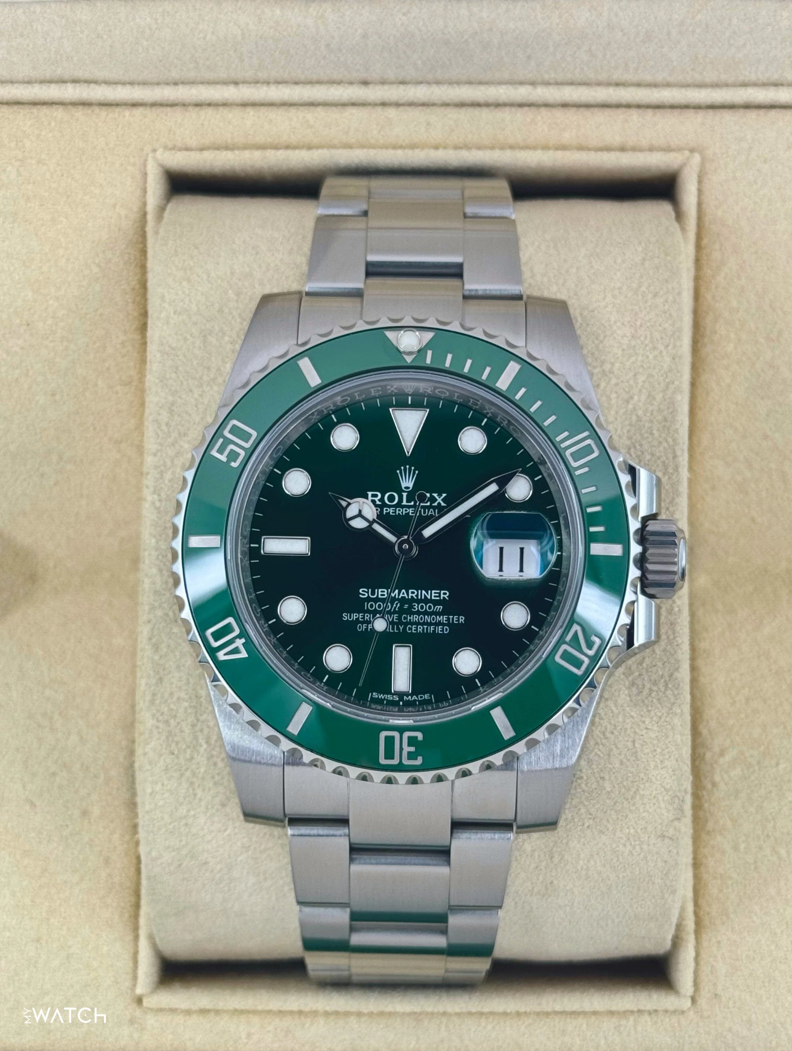 2017 Rolex Submariner "Hulk" 40mm 116610LV Green Dial