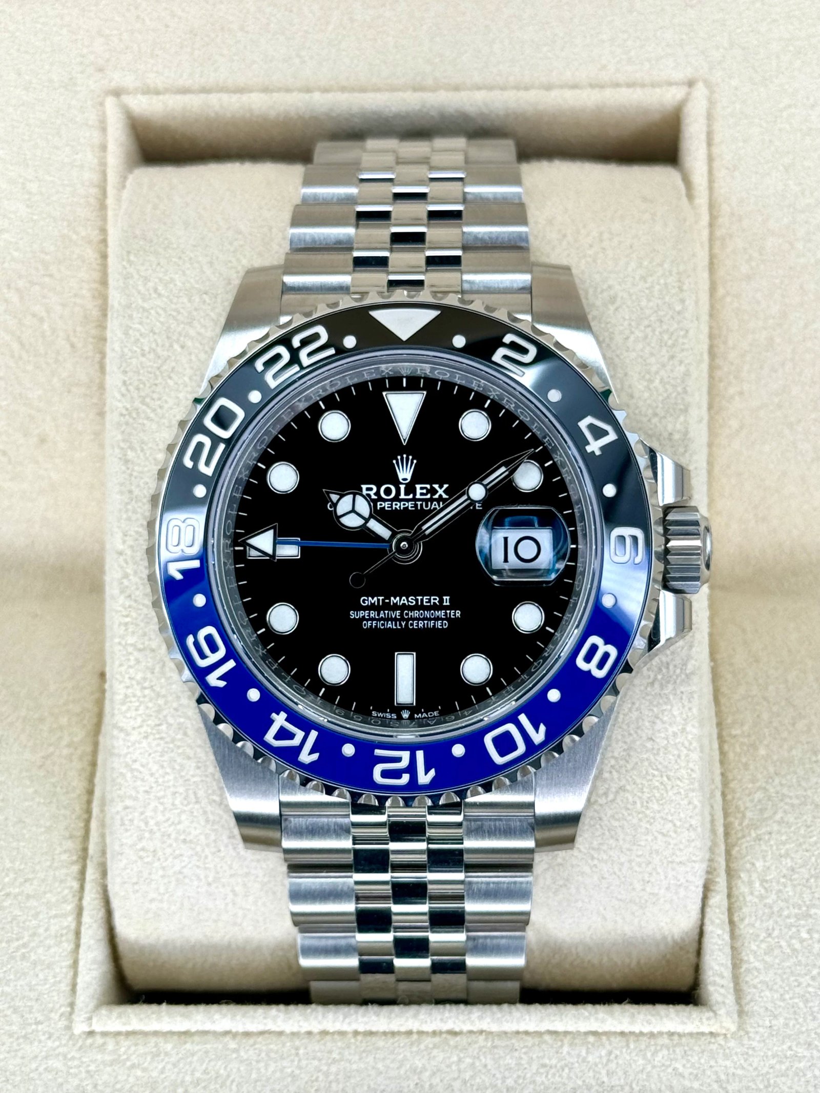 NEW 2022 Rolex GMT-Master II "Batgirl" 40mm 126710BLNR Jubilee Black Dial