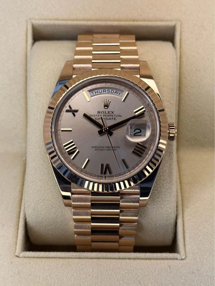 2020 Rolex Day-Date 40mm 228235 Presidential Rose Gold Sundust Dial