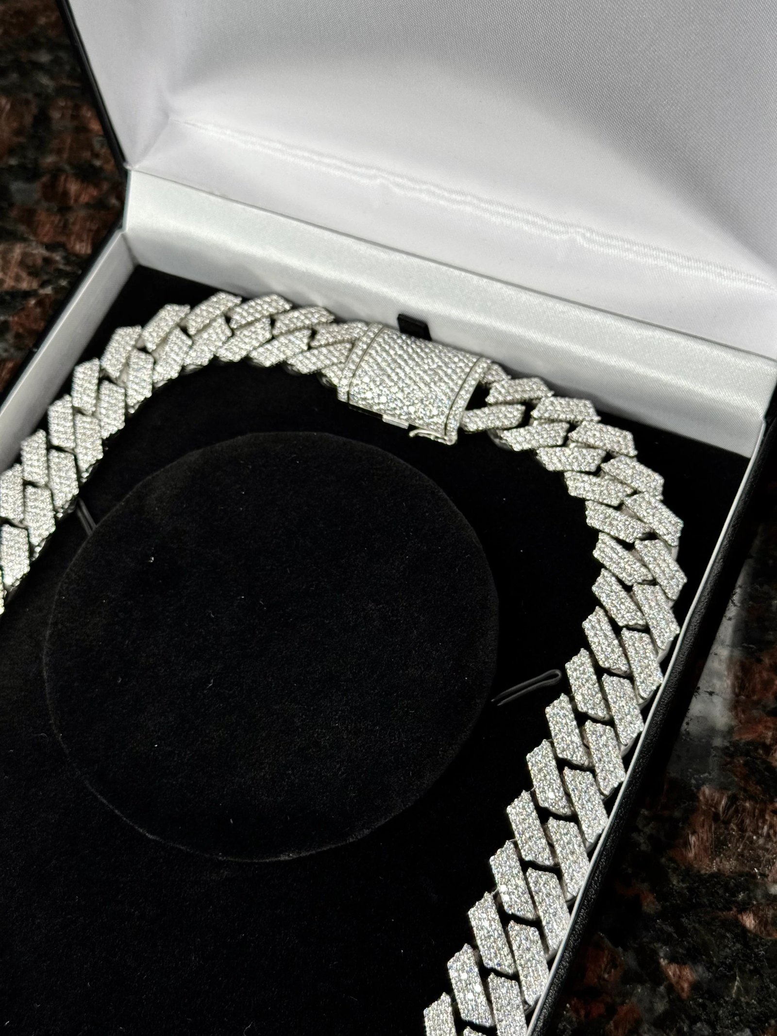 Iced Out Diamond Prong Cuban Link 14K White Gold Chain 423grams 66ct VS