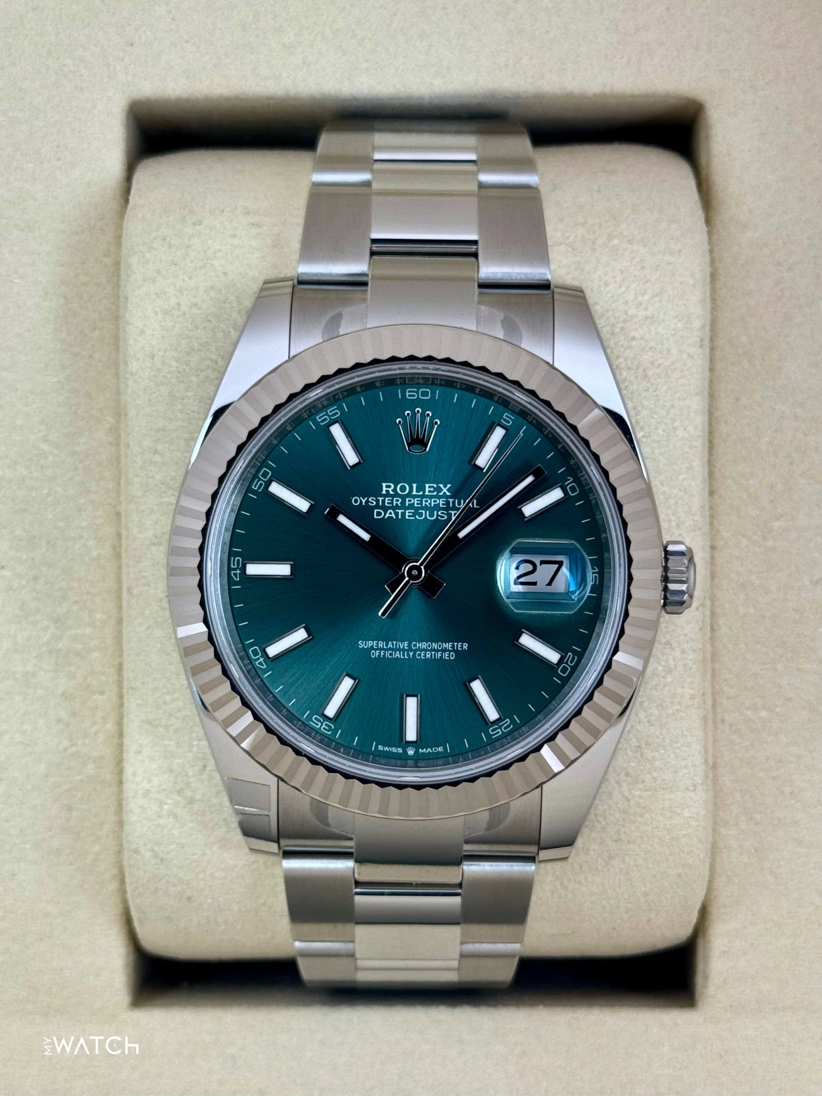 NEW 2025 Rolex Datejust 41mm 126334 Oyster Mint Green Dial